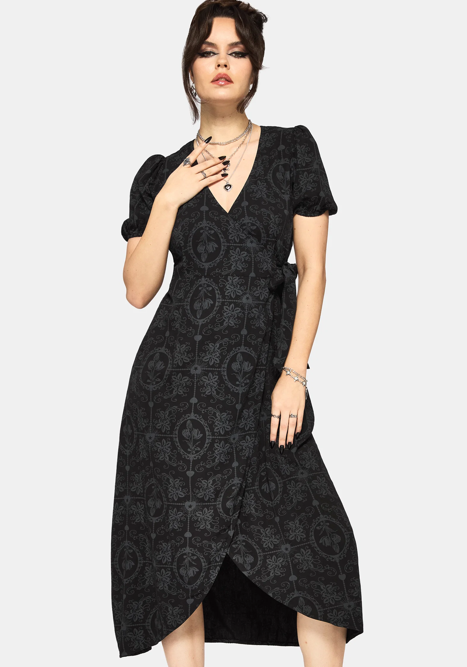 Cameo Floral Printed Midaxi Wrap Dress - Image 4