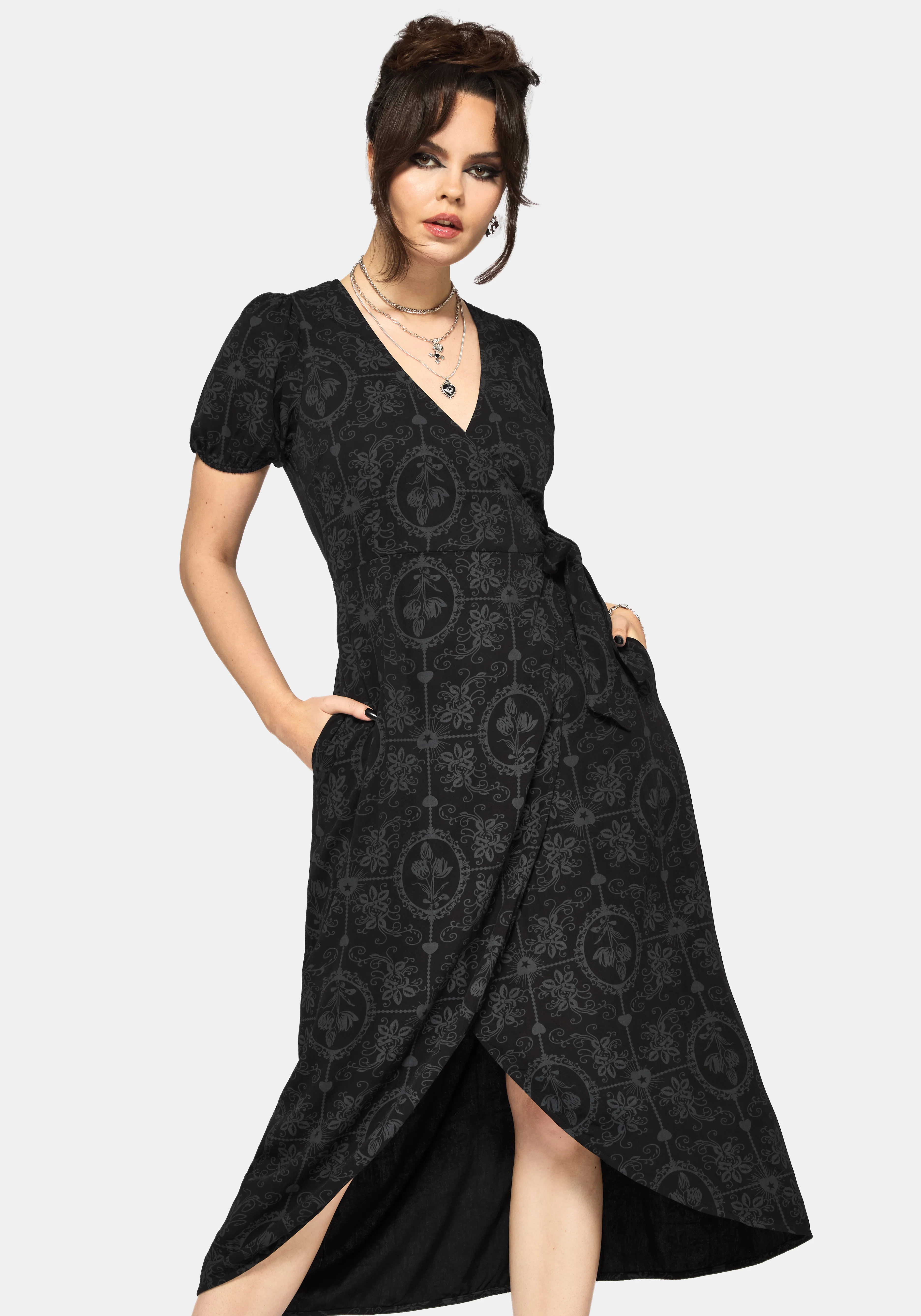 Cameo Floral Printed Midaxi Wrap Dress - Image 6