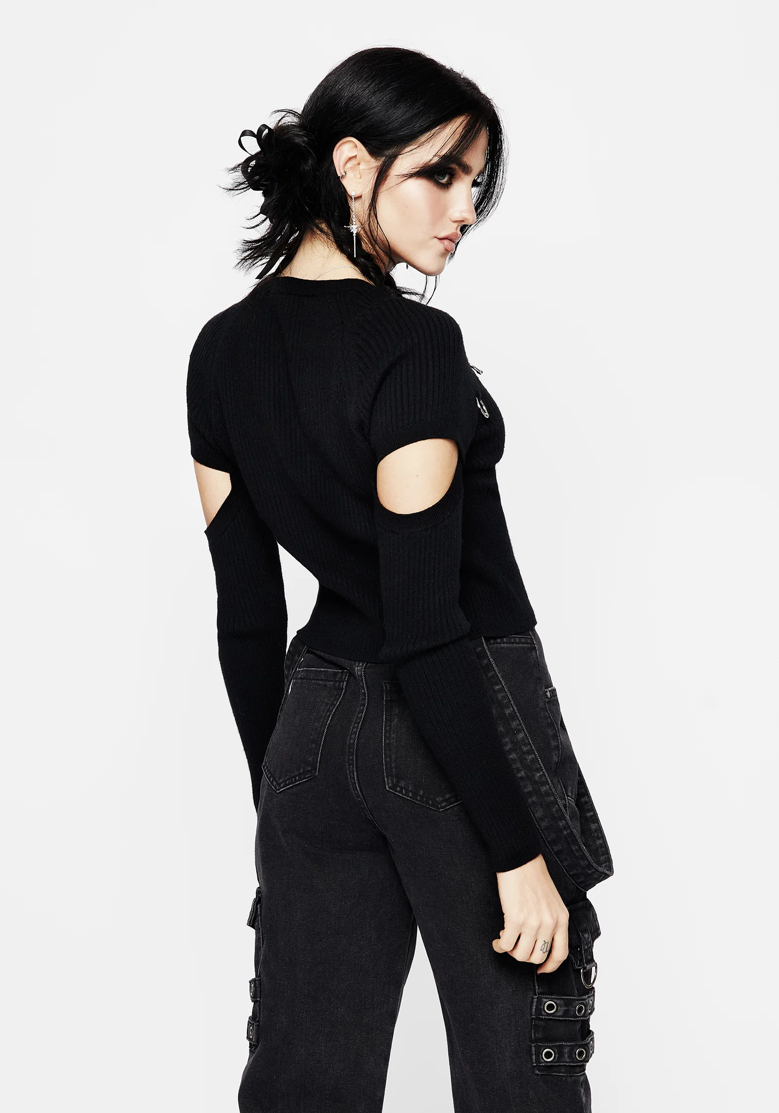 Captive Hardware Cut Out Rib Jumper - Image 3