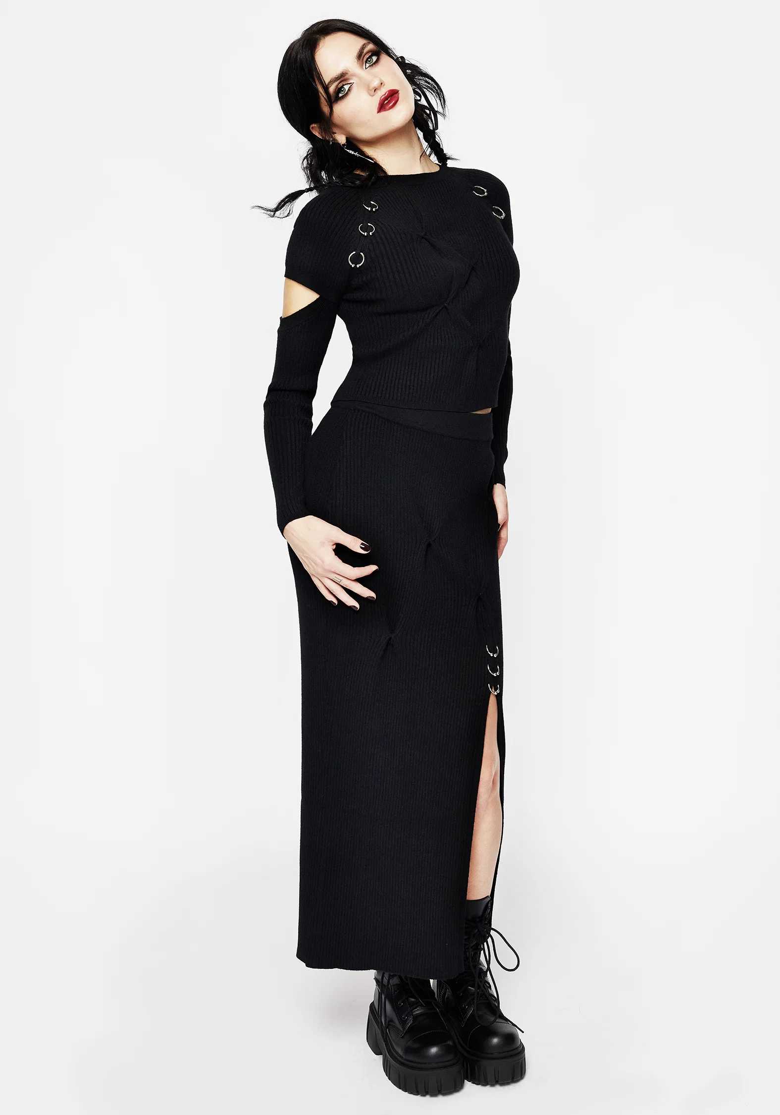 Captive Hardware Cut Out Rib Jumper - Image 5