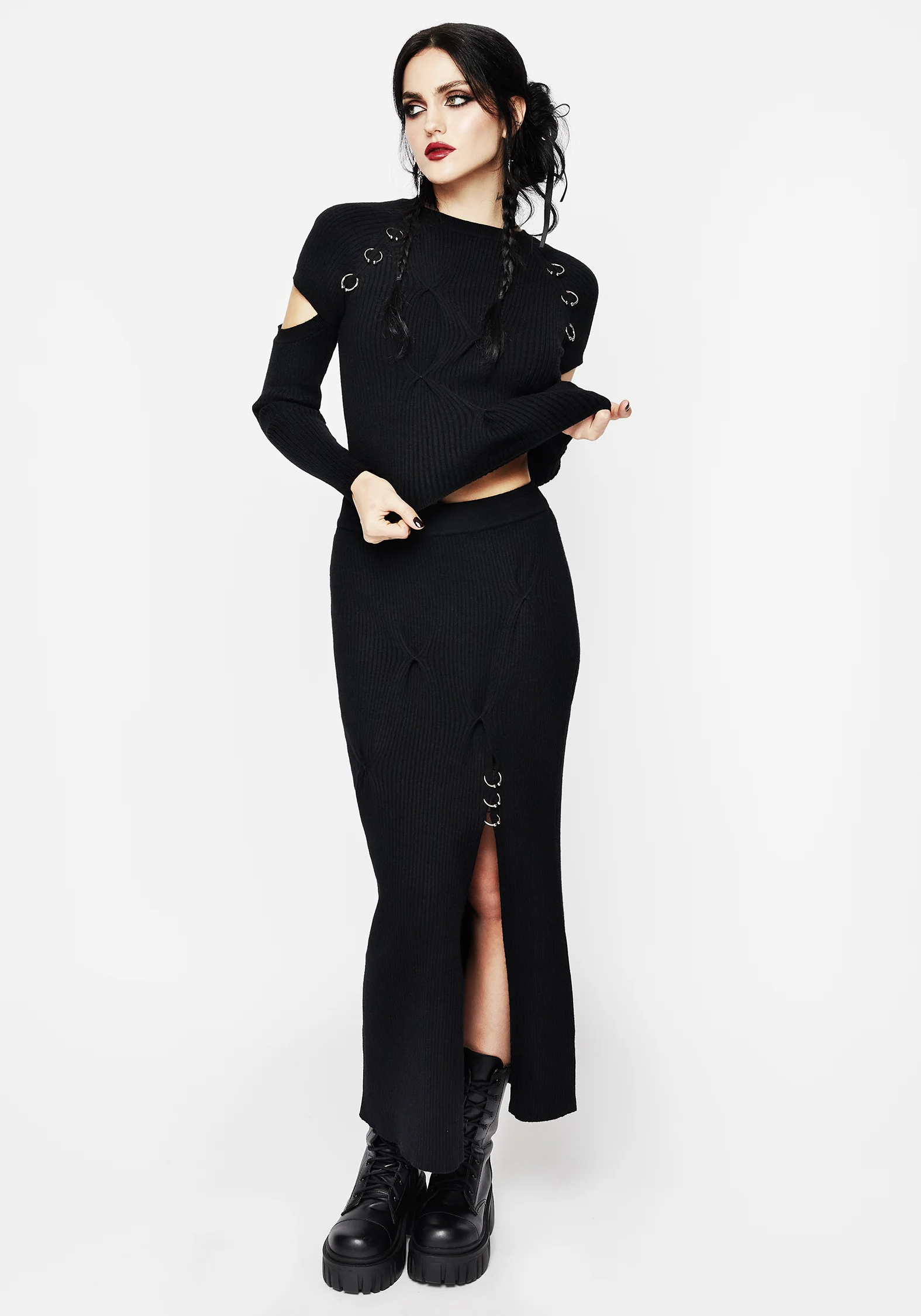 Captive Hardware Midaxi Rib Skirt - Image 4