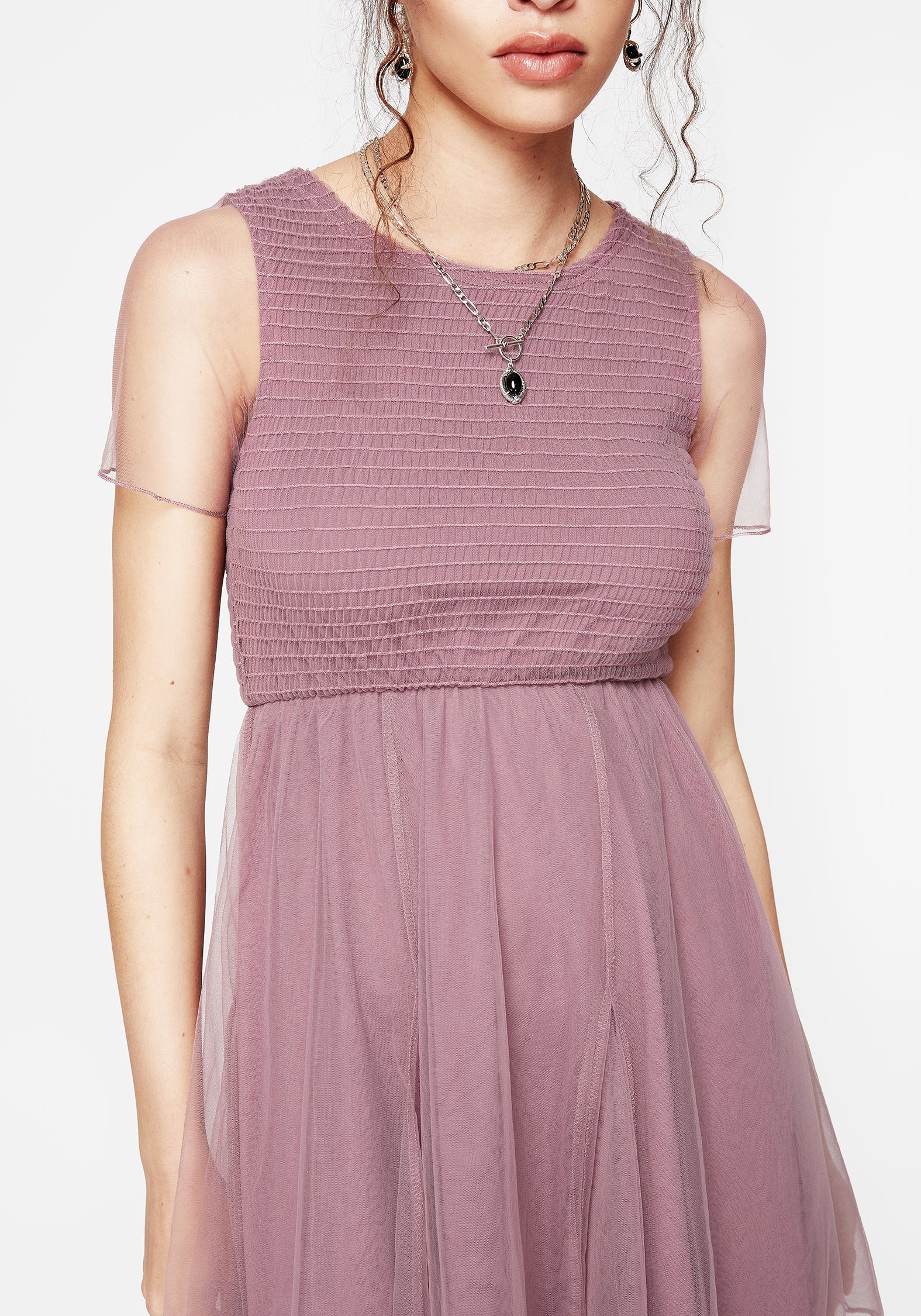 Carolina Godet Shirred Mini Dress - Image 2