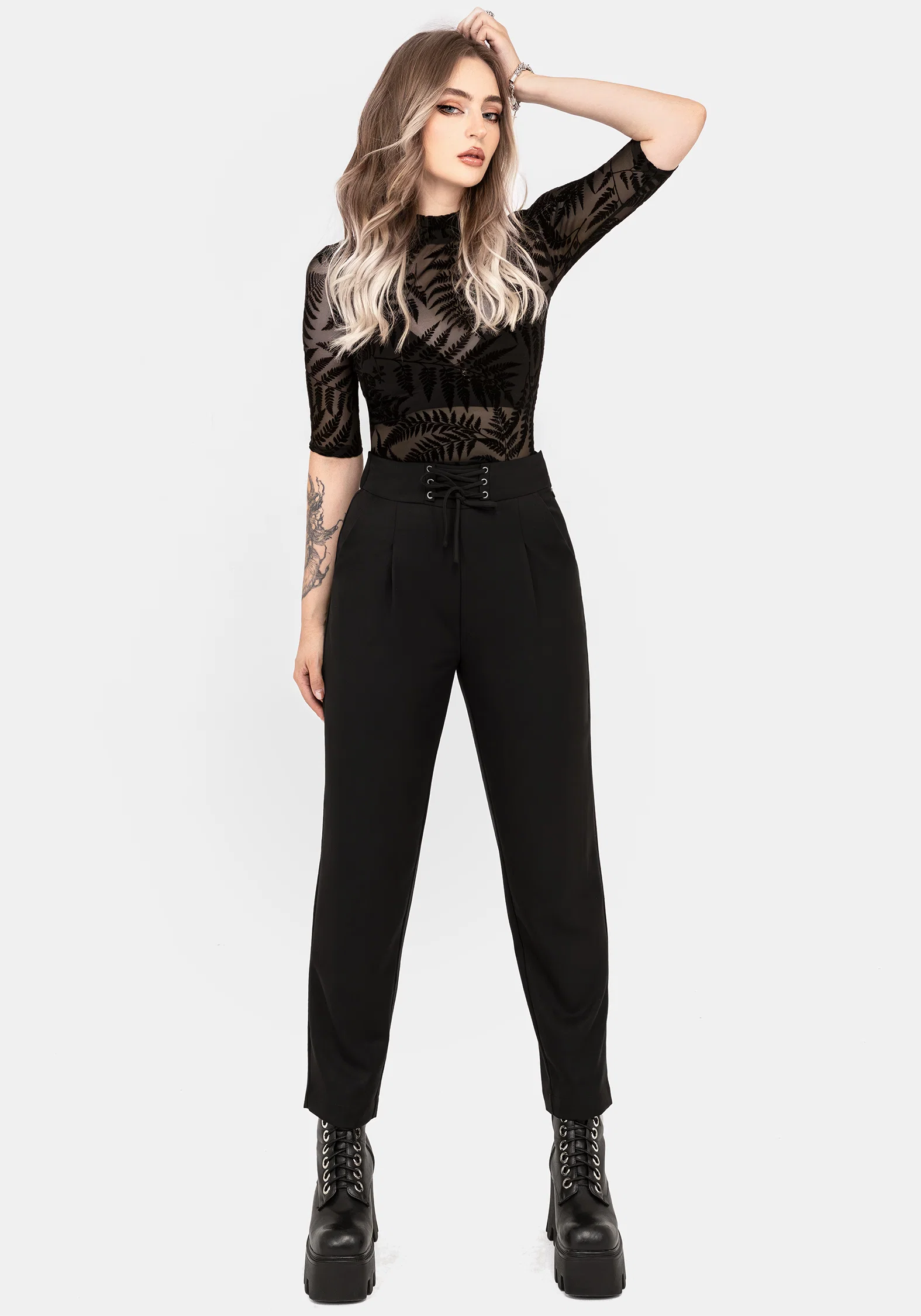 Cassandra Lace-Up Waist Tailored Trouser - Image 4