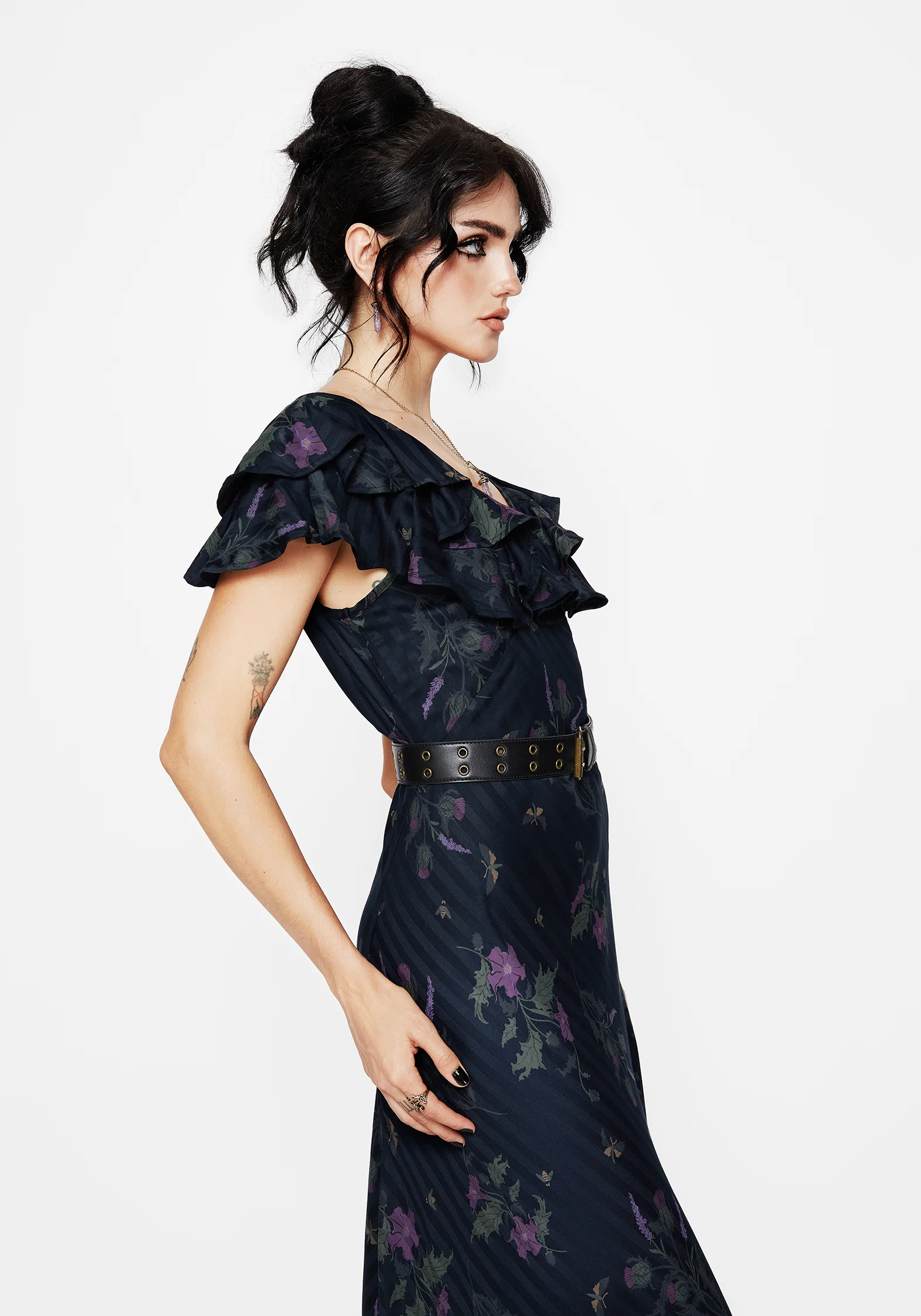 Cassandra Printed Angel Sleeve Maxi Dress - Image 6