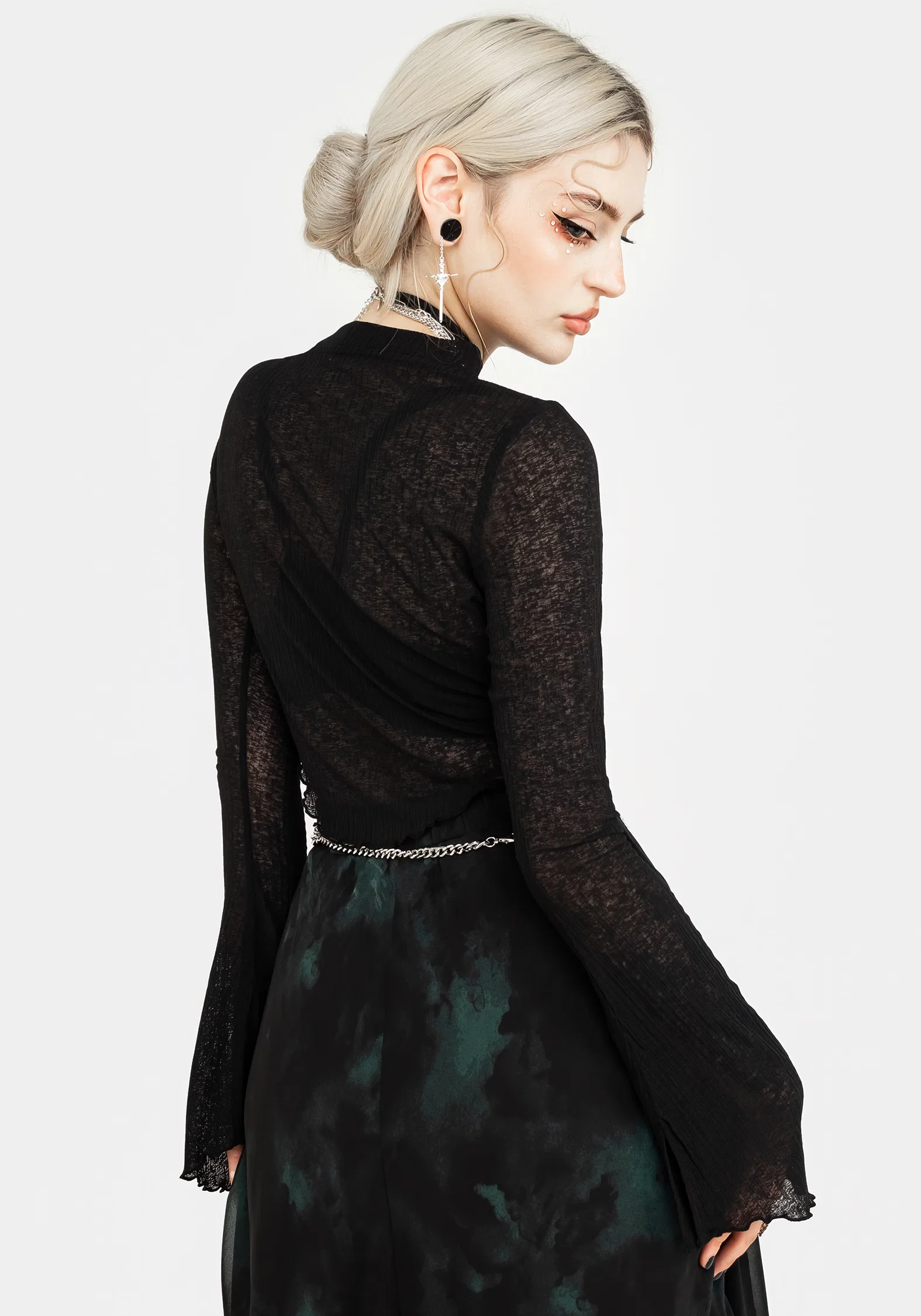 Cassia Jersey Mesh Crop Top - Image 3