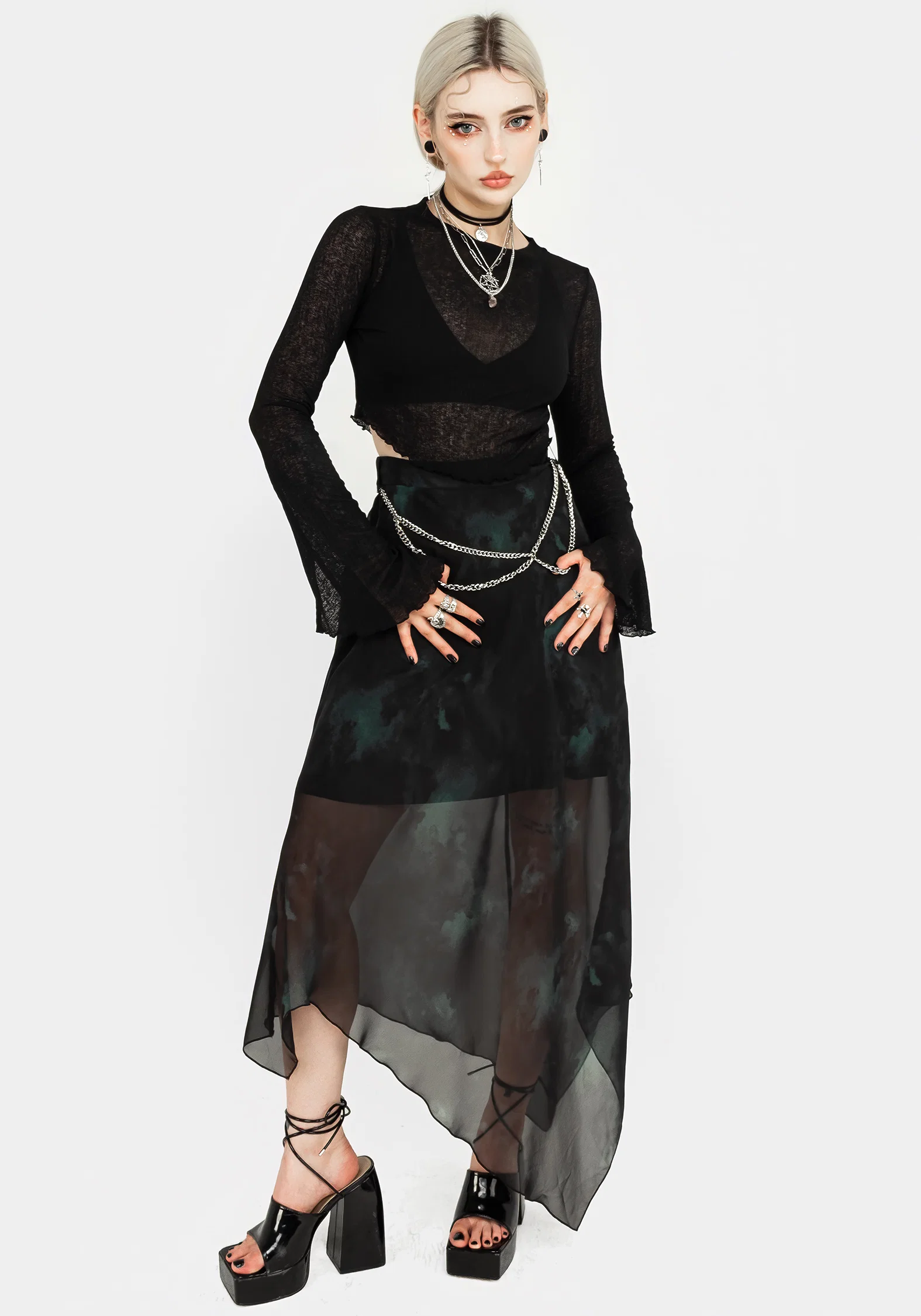 Cassia Jersey Mesh Crop Top - Image 6