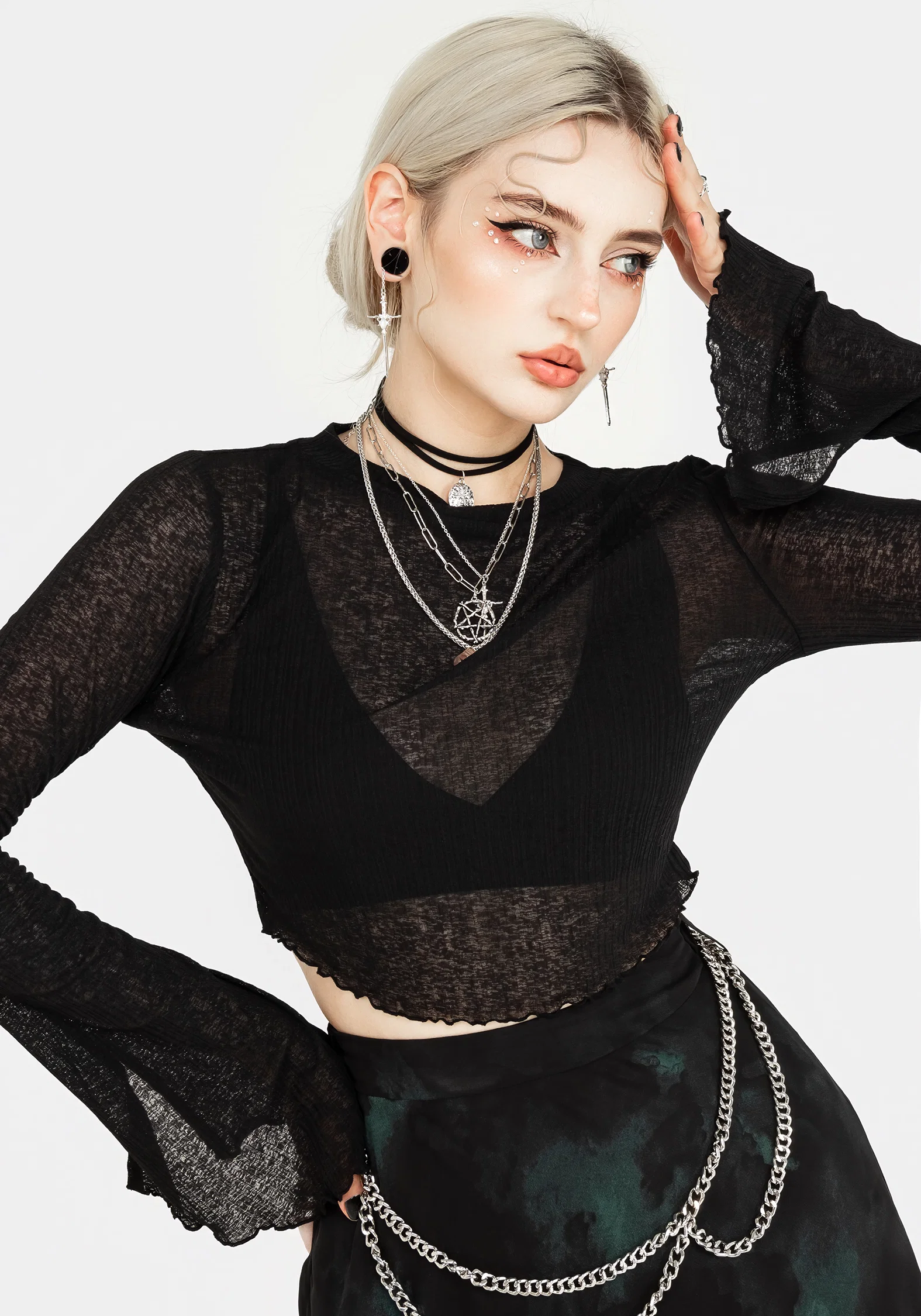 Cassia Jersey Mesh Crop Top - Image 7