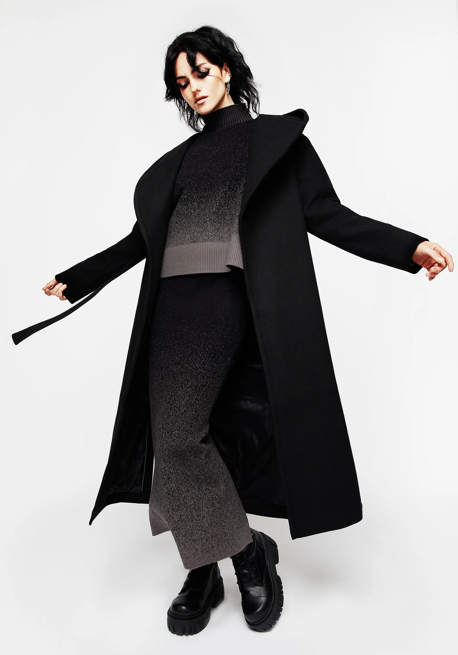 Catacomb Hooded Belted Coat - Image 3