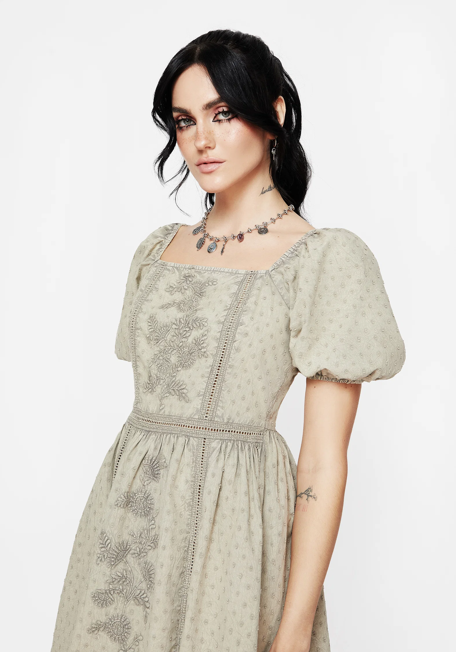 Caustic Cotton Frill Mini Dress - Image 5