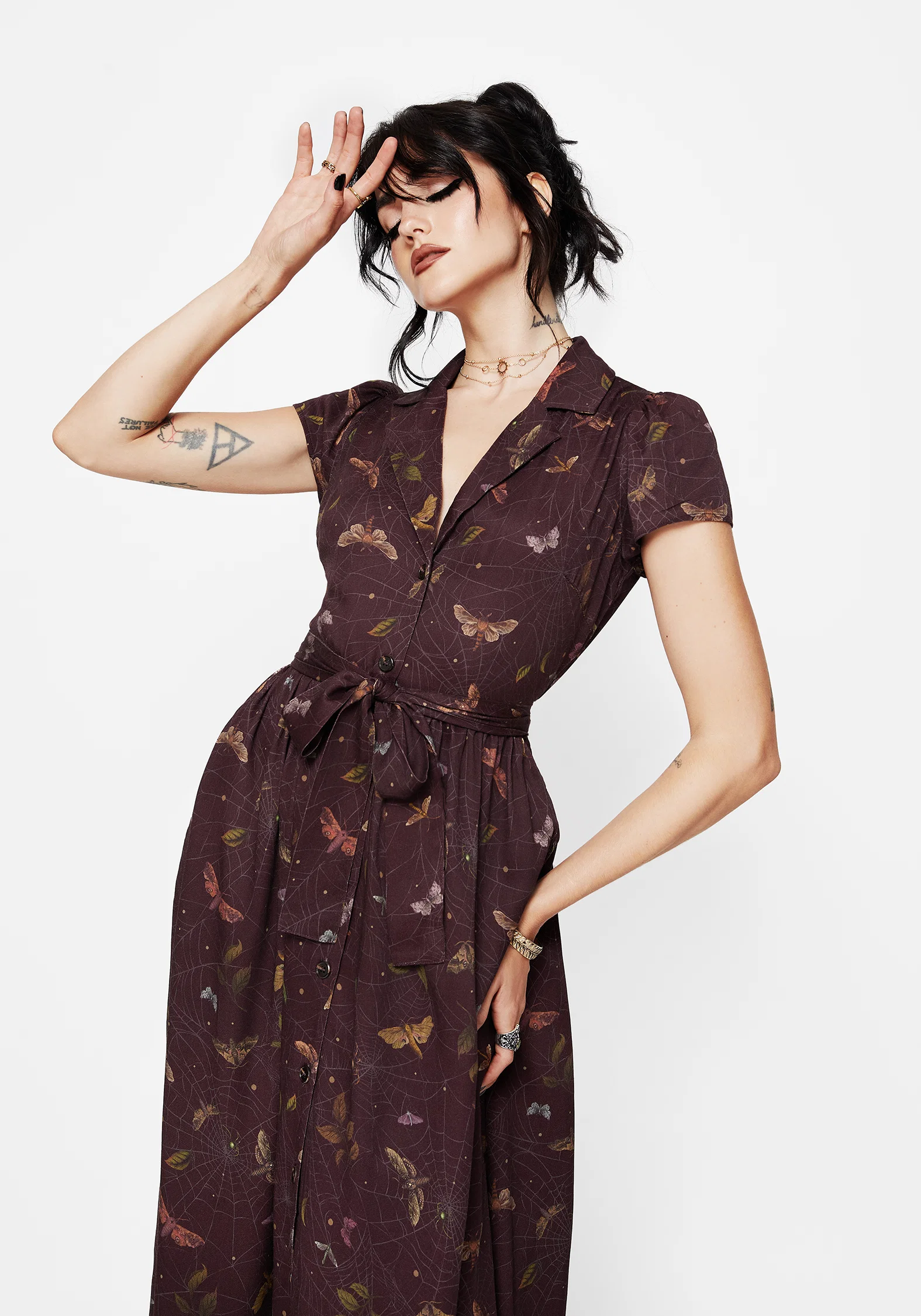 Celia Moth Printed Midaxi Shirt Dress - Image 5