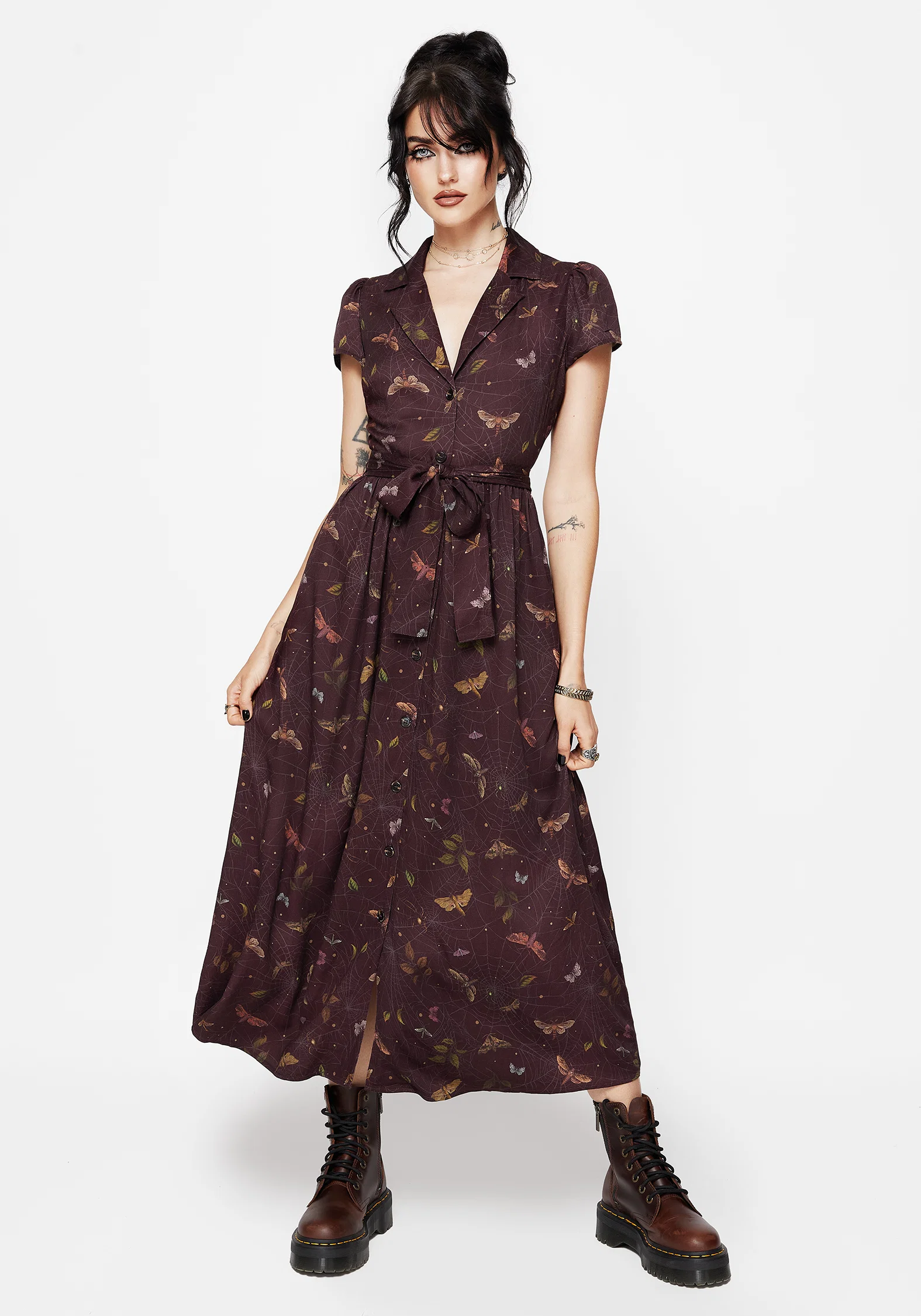 Celia Moth Printed Midaxi Shirt Dress - Image 6