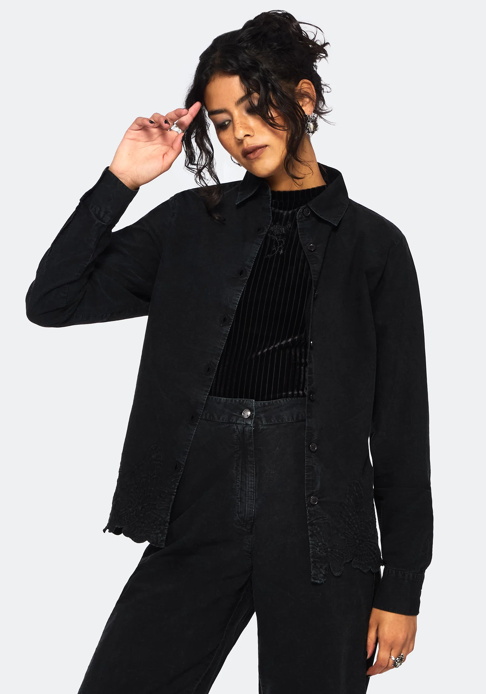 Ceres Cotton Moth Broderie Hem Shirt - Image 5