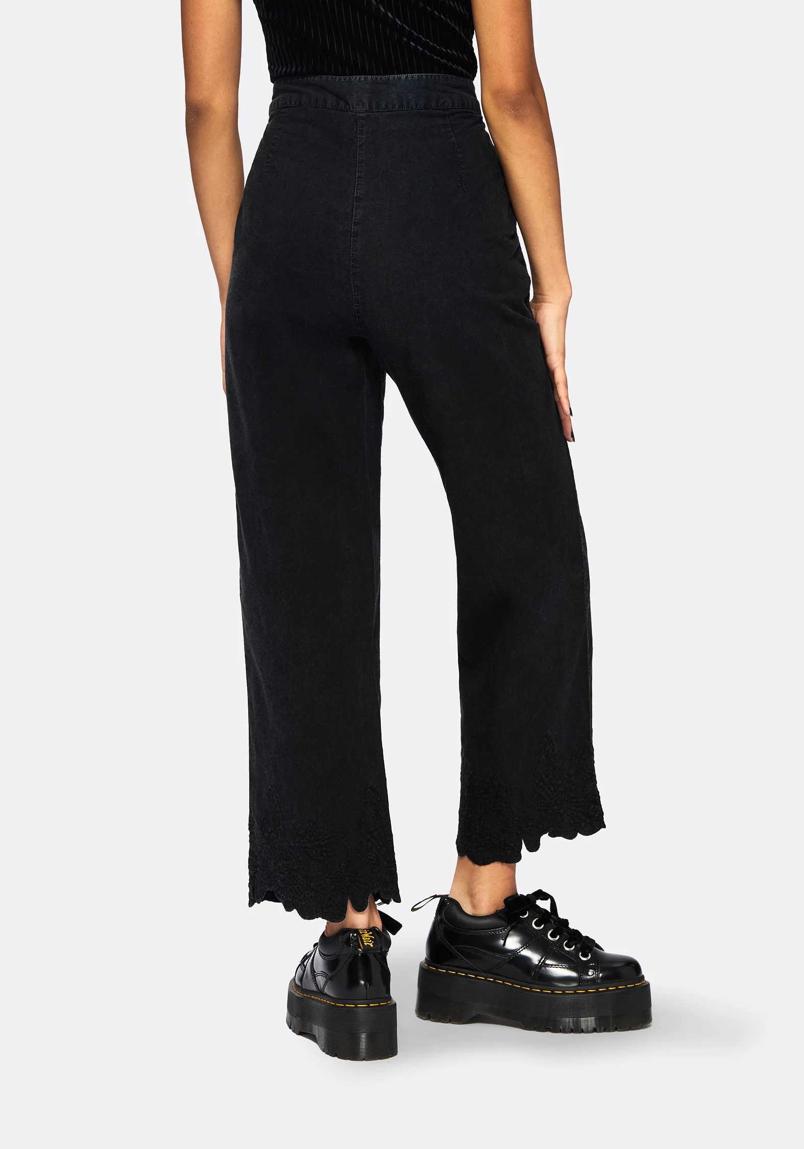 Ceres Cotton Moth Broderie Hem Trousers - Image 3