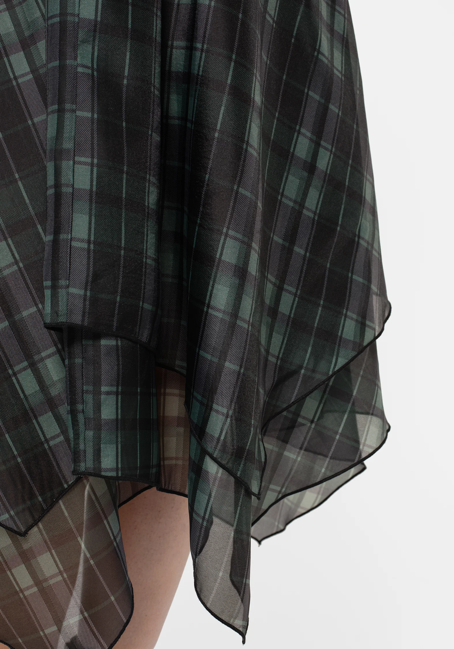 Checkmate Layered Organza Handkerchief Hem Skirt - Image 2
