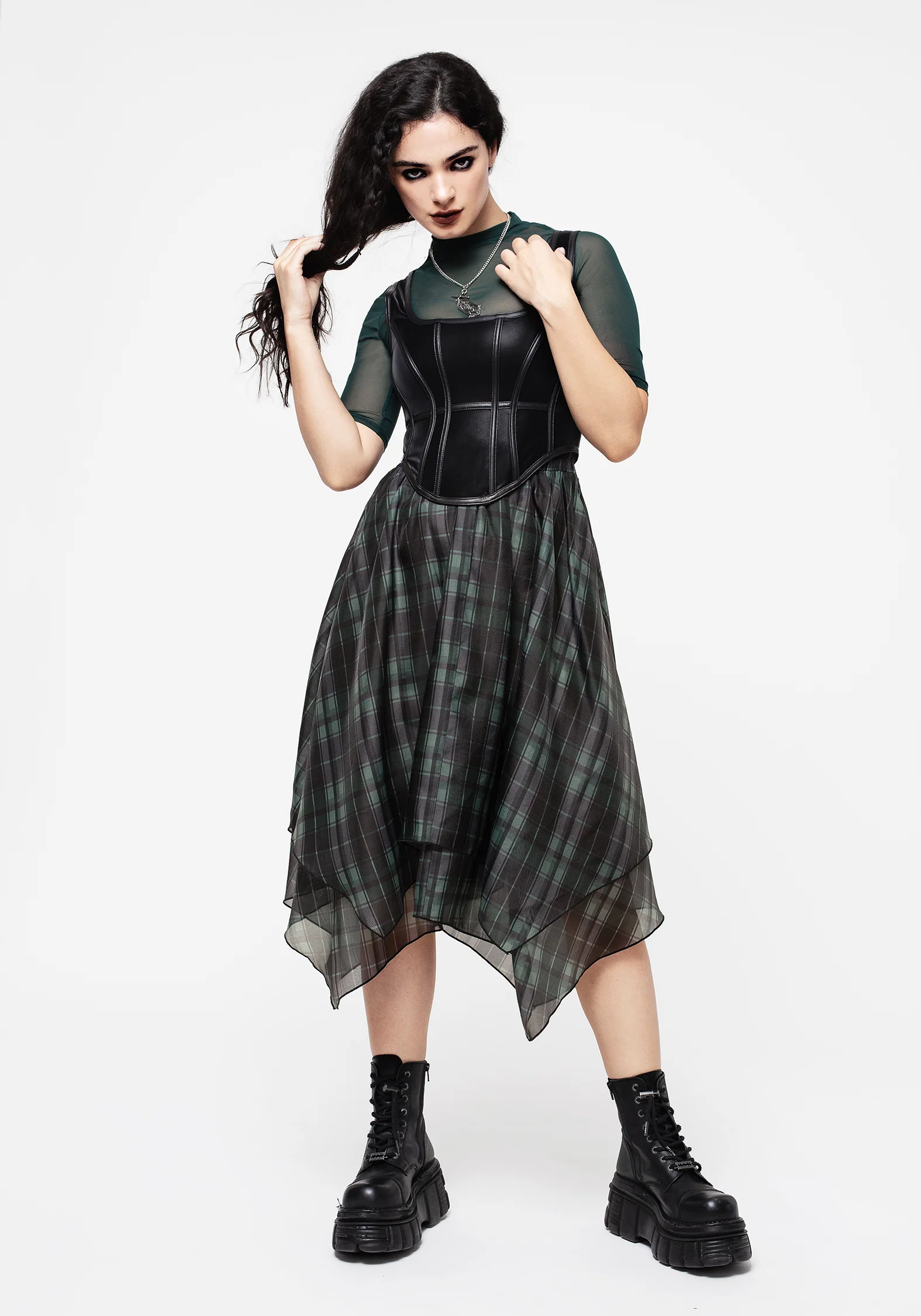 Checkmate Layered Organza Handkerchief Hem Skirt - Image 7