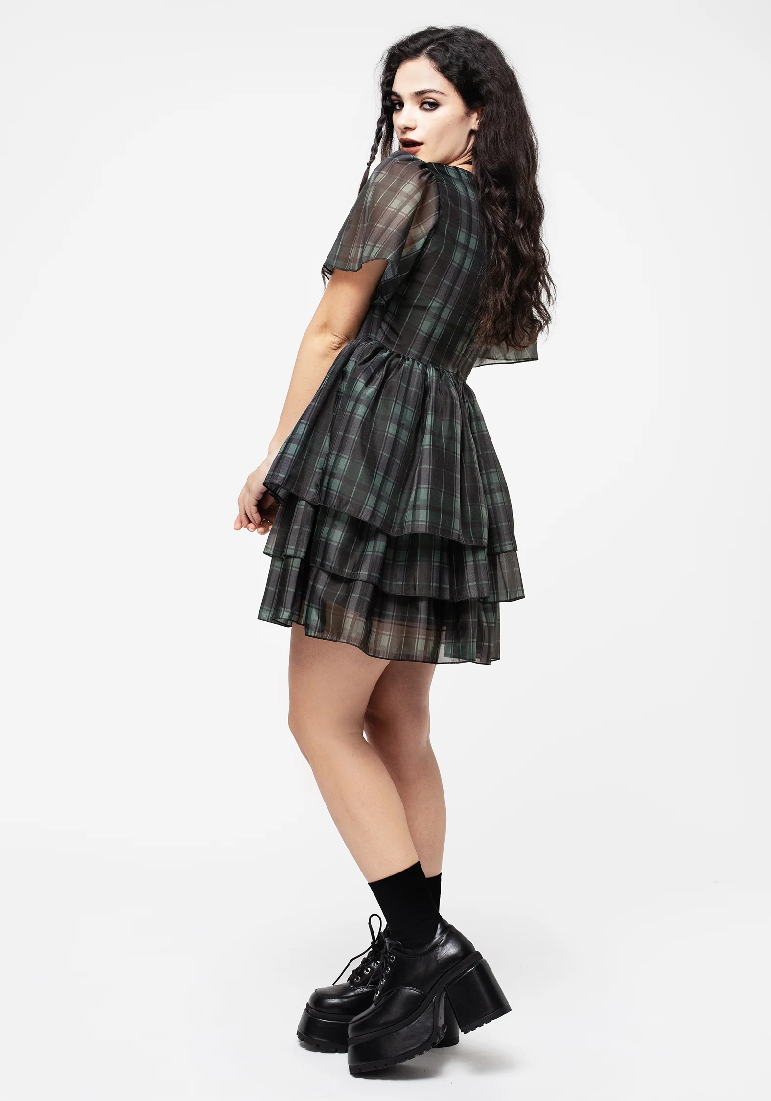 Checkmate Layered Organza Mini Dress - Image 3