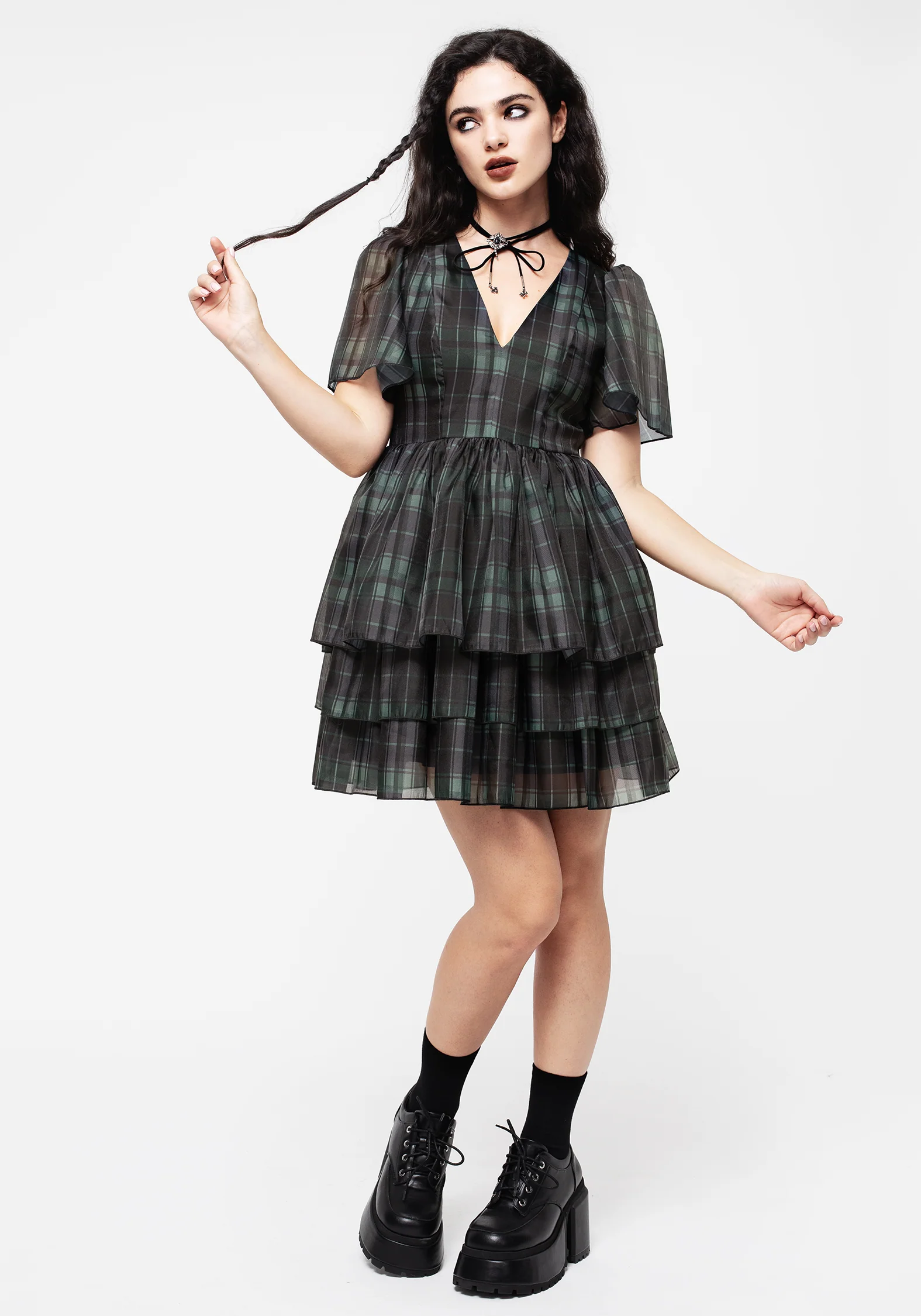 Checkmate Layered Organza Mini Dress - Image 5