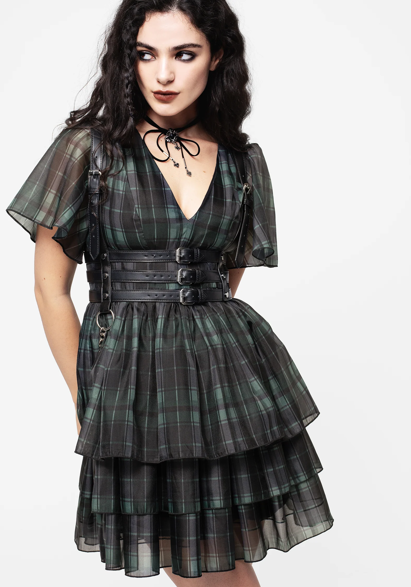 Checkmate Layered Organza Mini Dress - Image 6