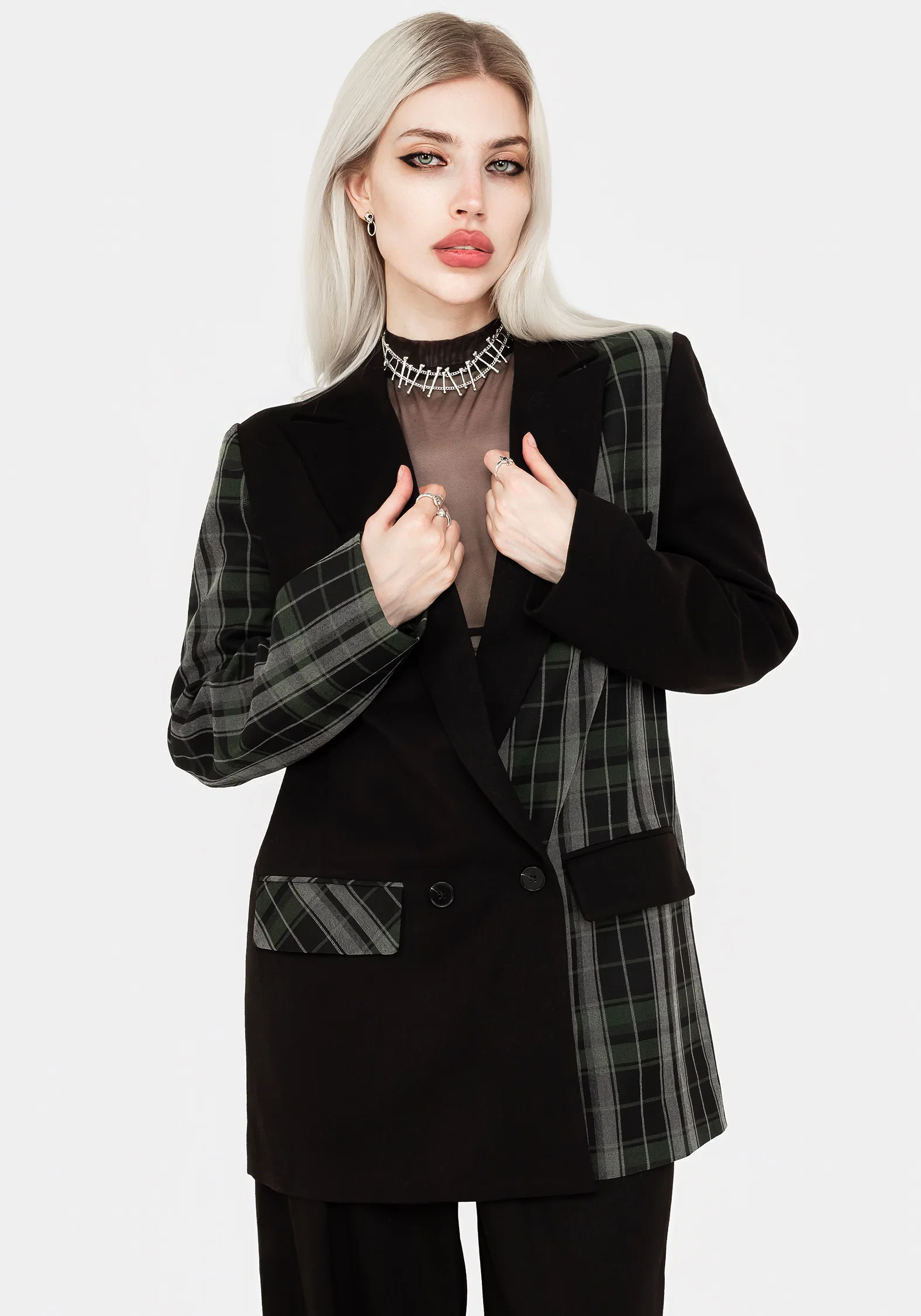 Checkmate Spliced Oversized Blazer - Image 11