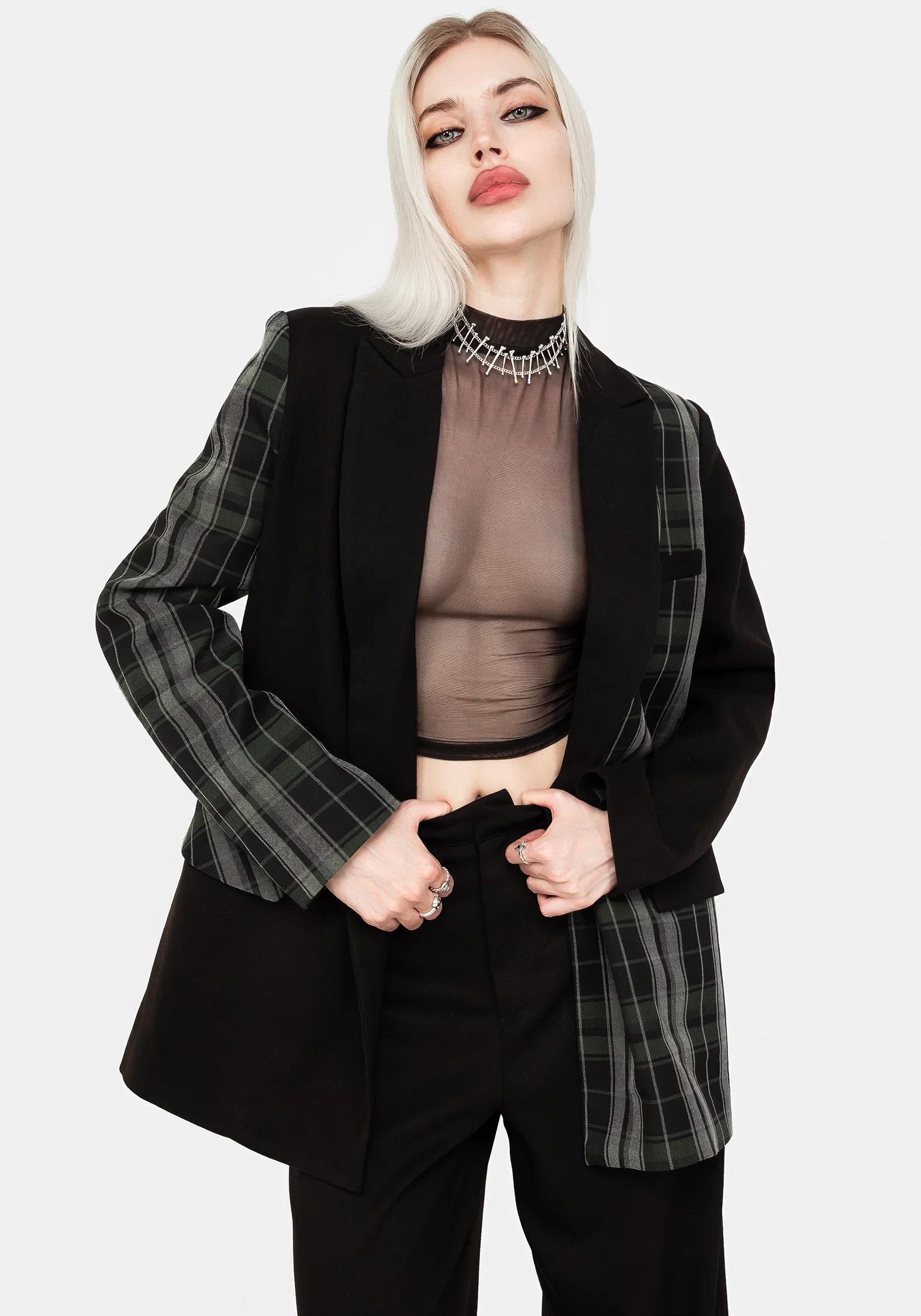 Checkmate Spliced Oversized Blazer - Image 4