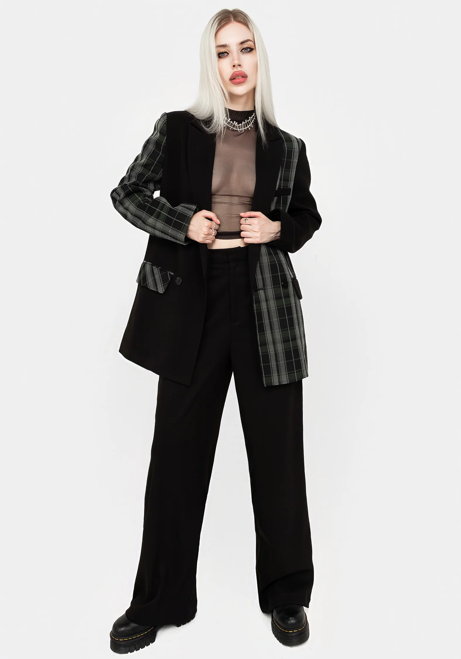 Checkmate Spliced Oversized Blazer - Image 8