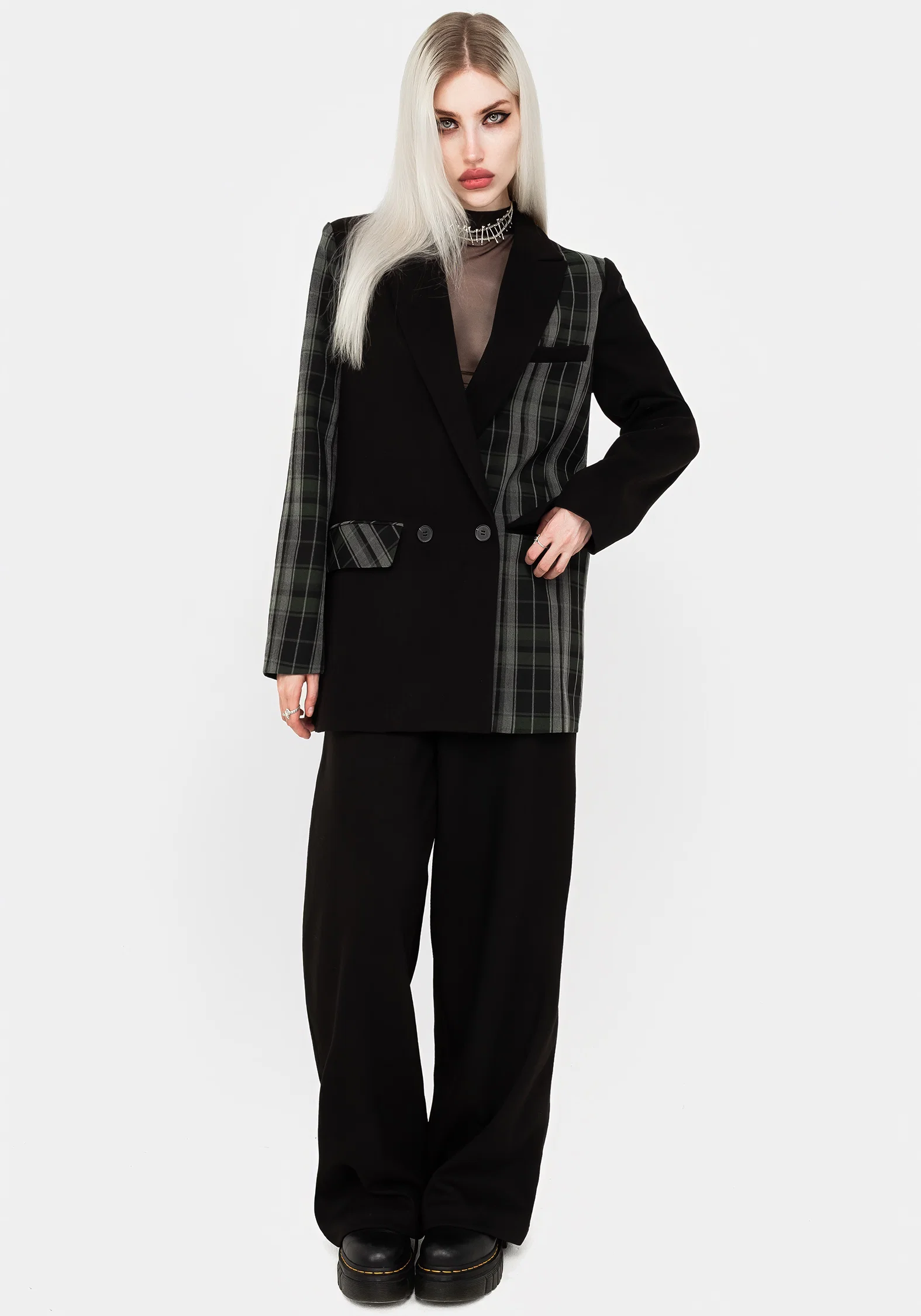 Checkmate Spliced Oversized Blazer - Image 9