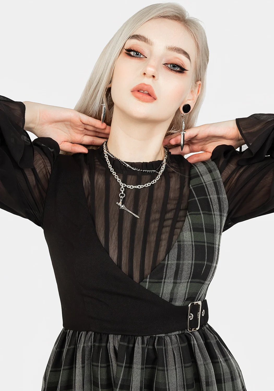 Checkmate Wrap Suspender Mini Dress - Image 2