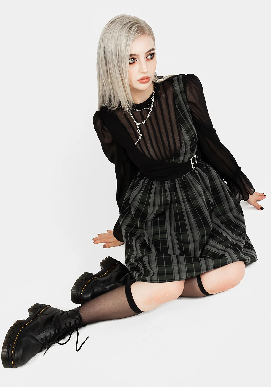 Checkmate Wrap Suspender Mini Dress - Image 4