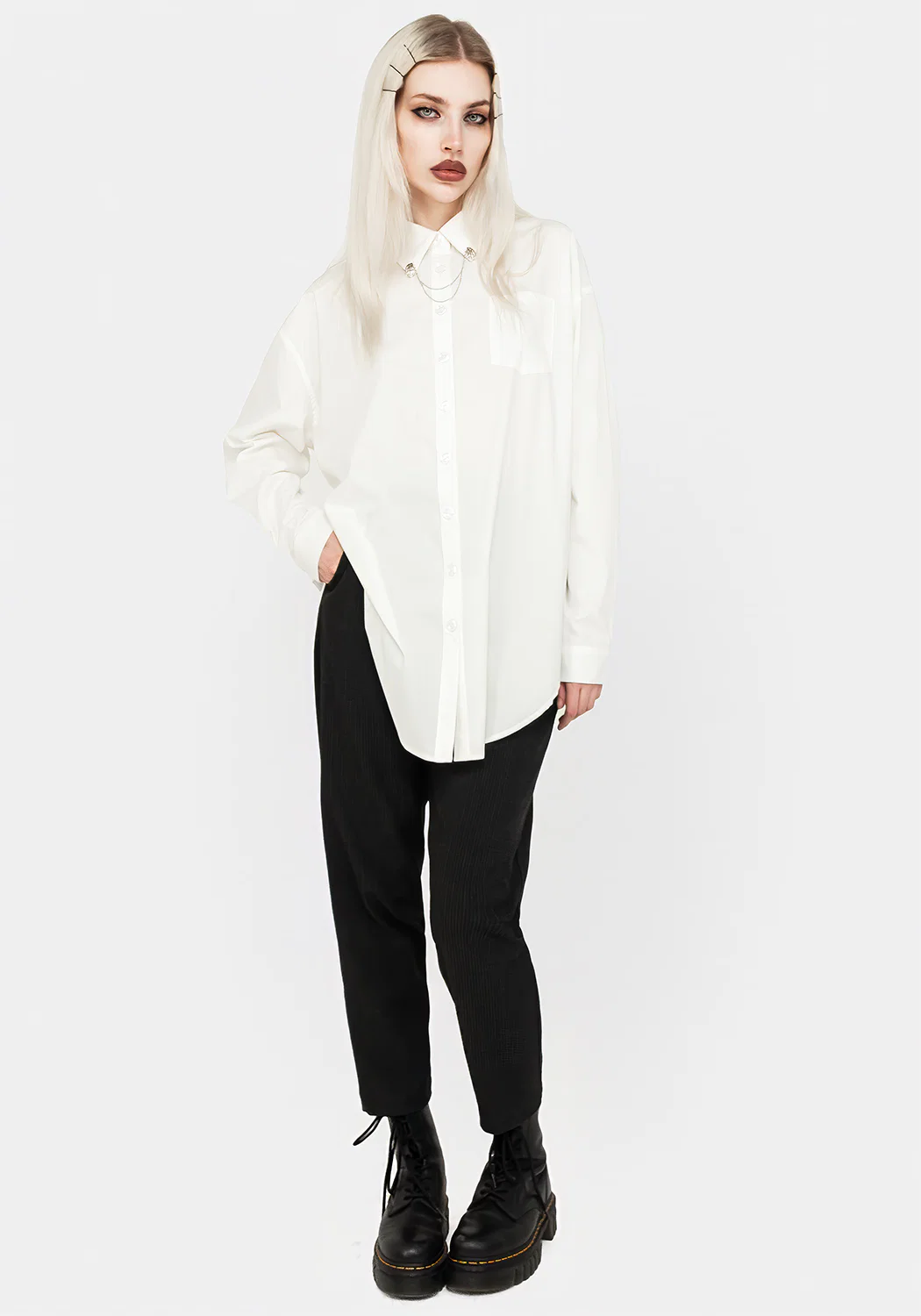 Chiromancy Collar Loose Fit Shirt - Image 4