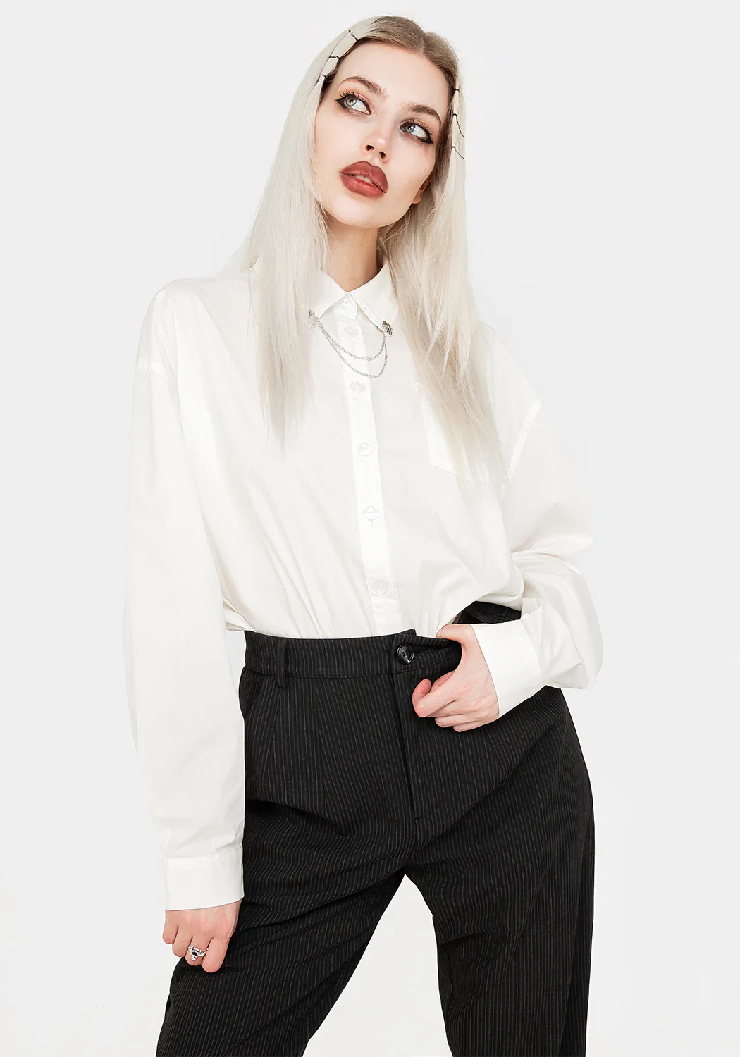 Chiromancy Collar Loose Fit Shirt - Image 7