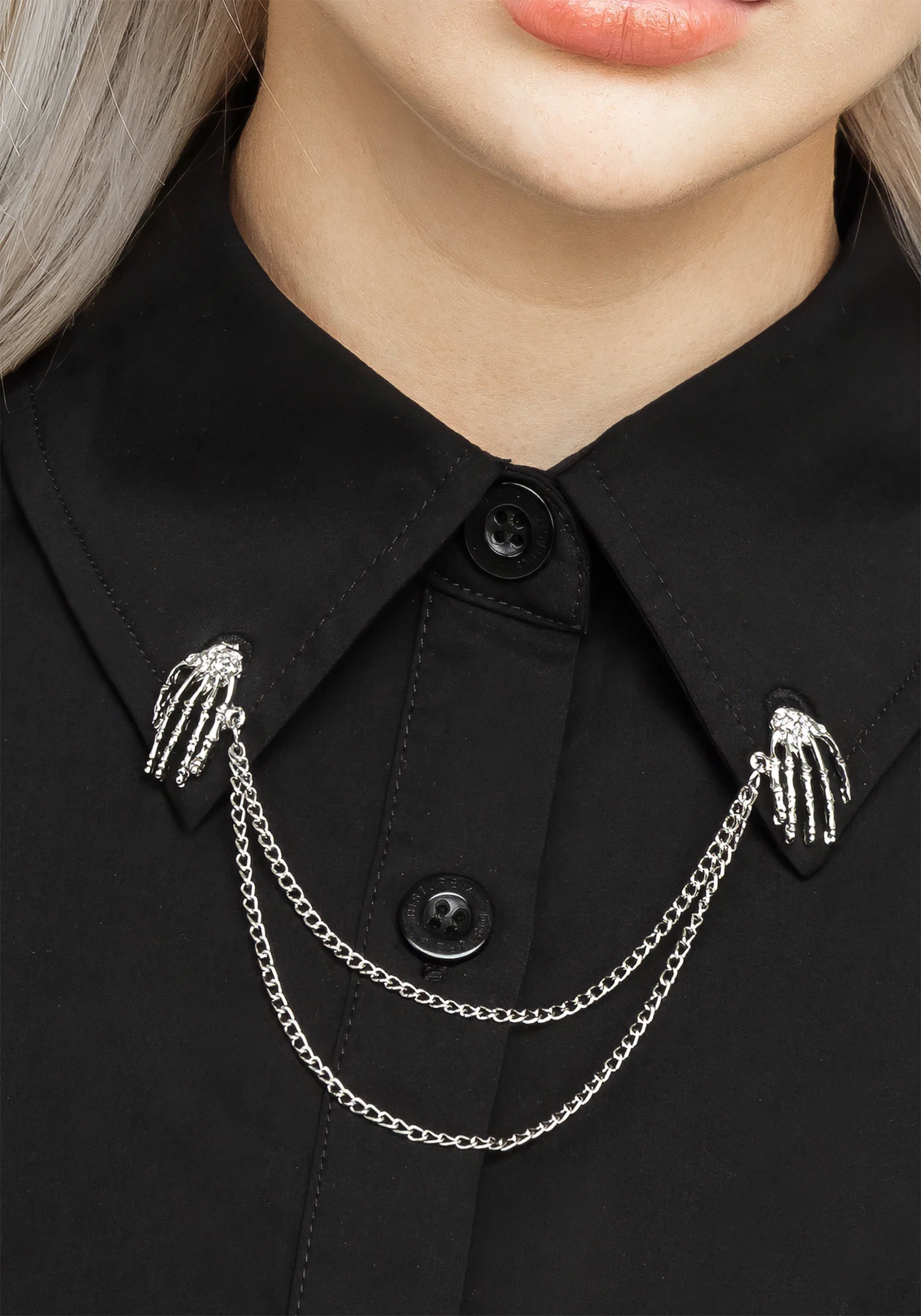 Chiromancy Collar Loose Fit Shirt - Black - Image 2
