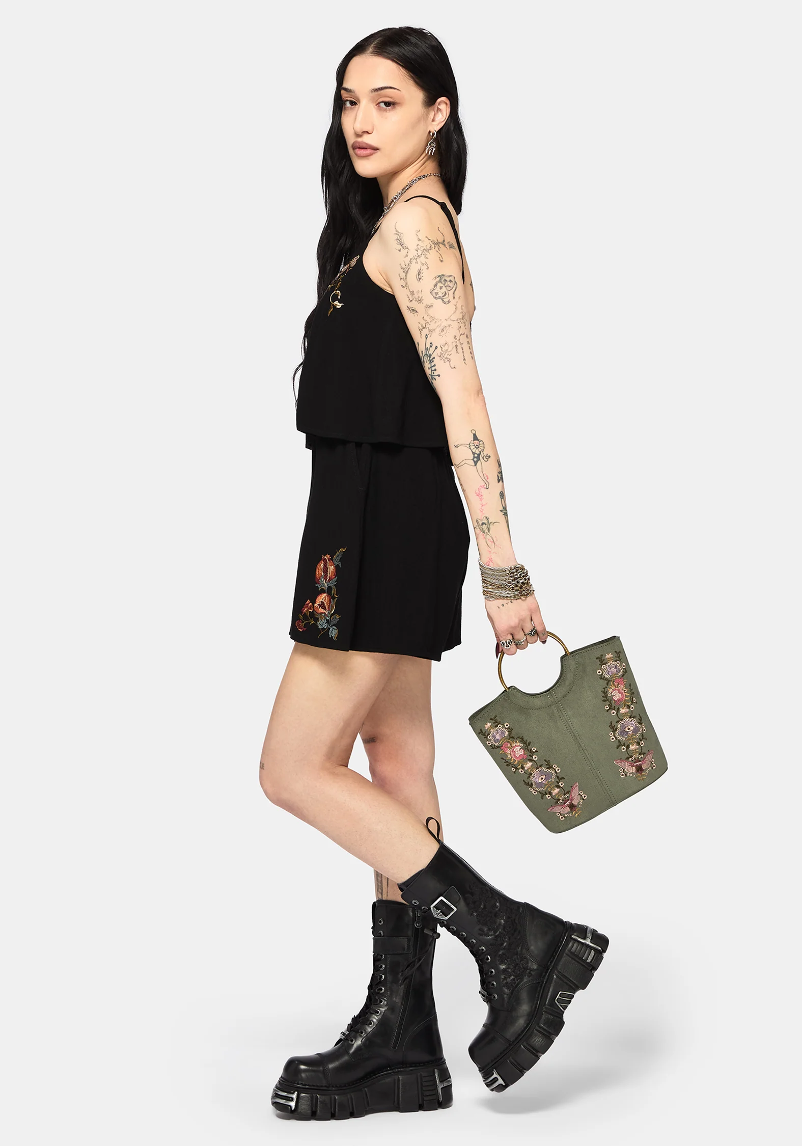 Chlora Handle Embroidered Bag - Image 2