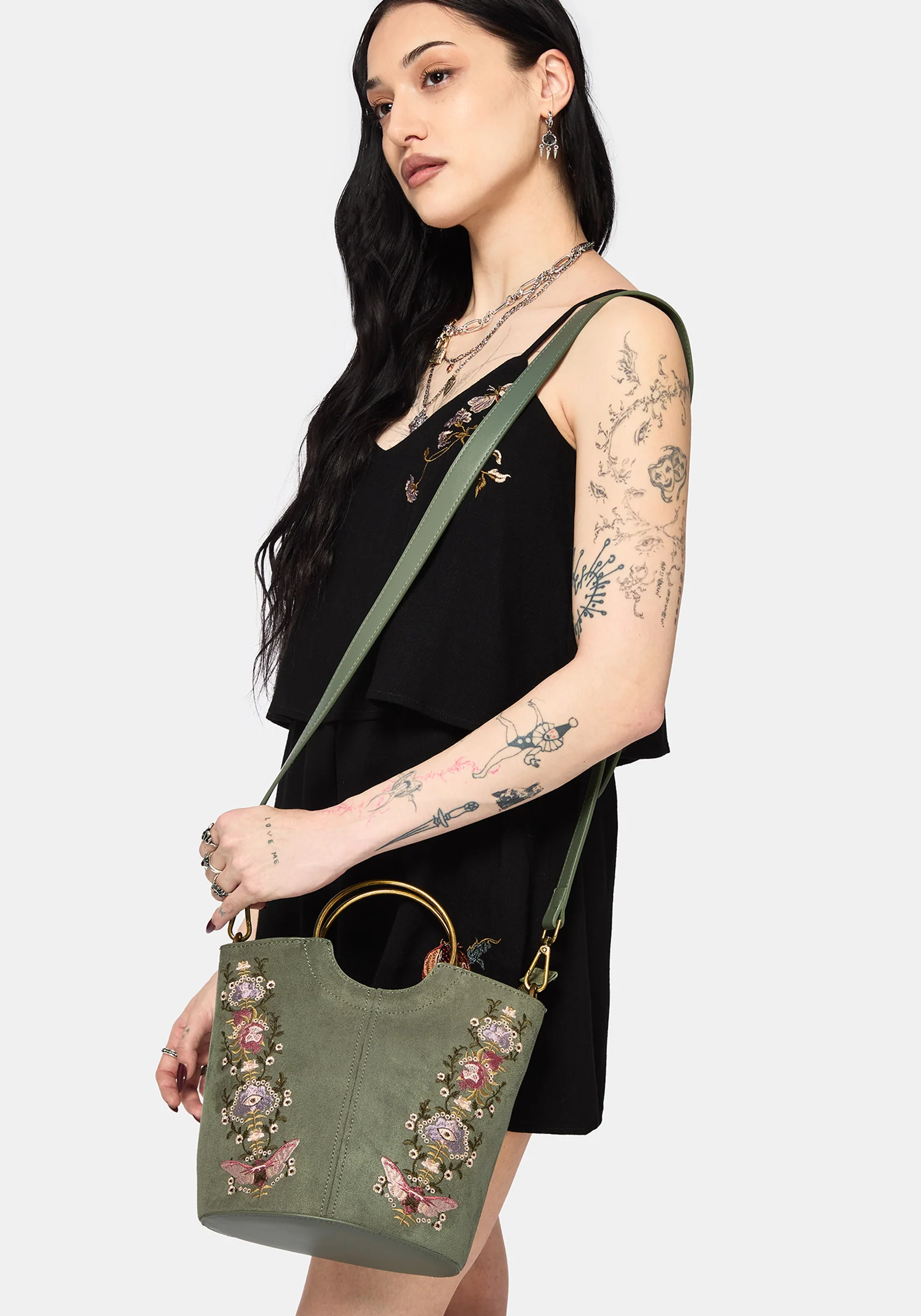 Chlora Handle Embroidered Bag - Image 4