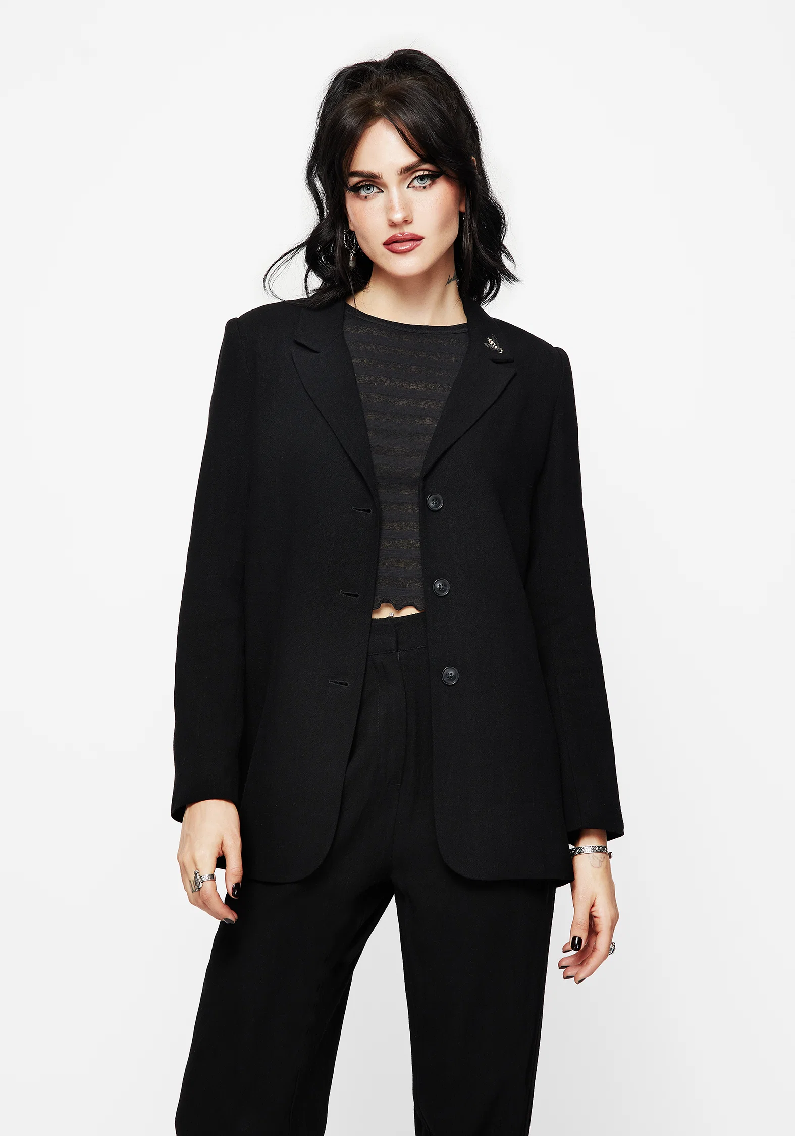 Chloris Embroidered Longline Blazer - Image 6