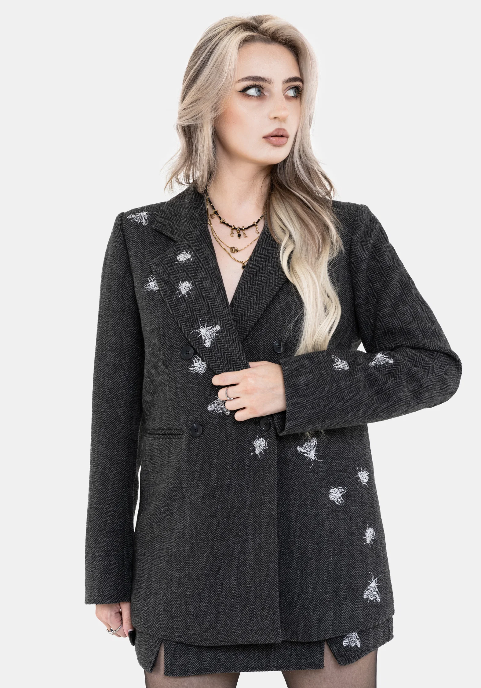 Chrysina Beetle Sequin Embellished Relaxed Blazer - Image 7