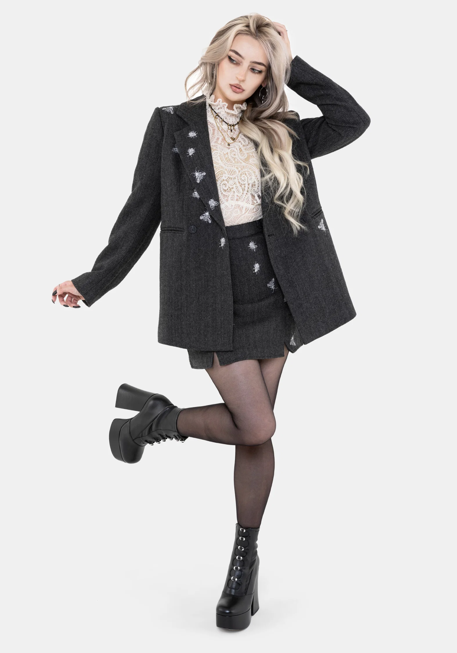 Chrysina Beetle Sequin Embellished Relaxed Blazer - Image 8