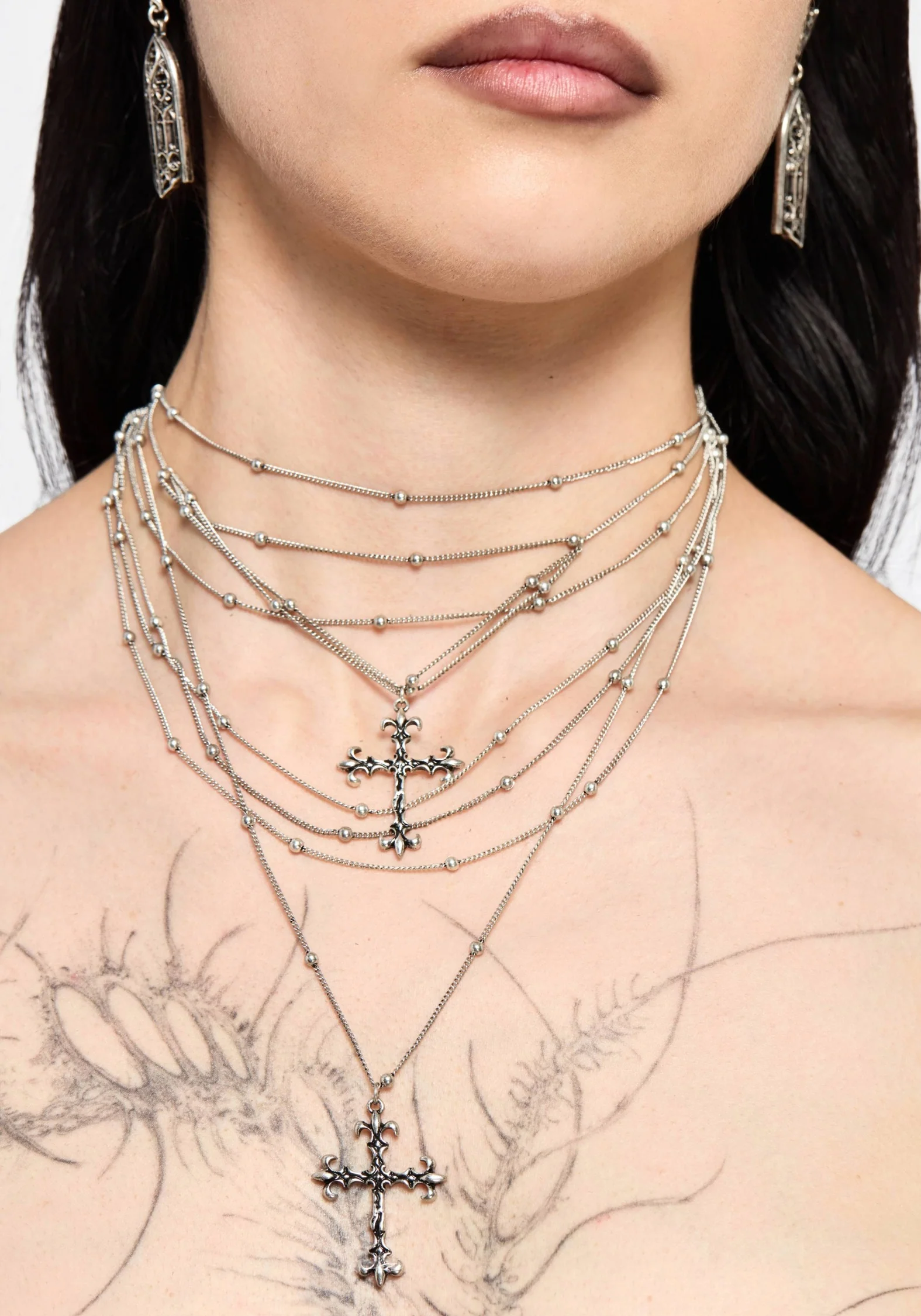 Chryx Layered Cross Necklace - Image 4