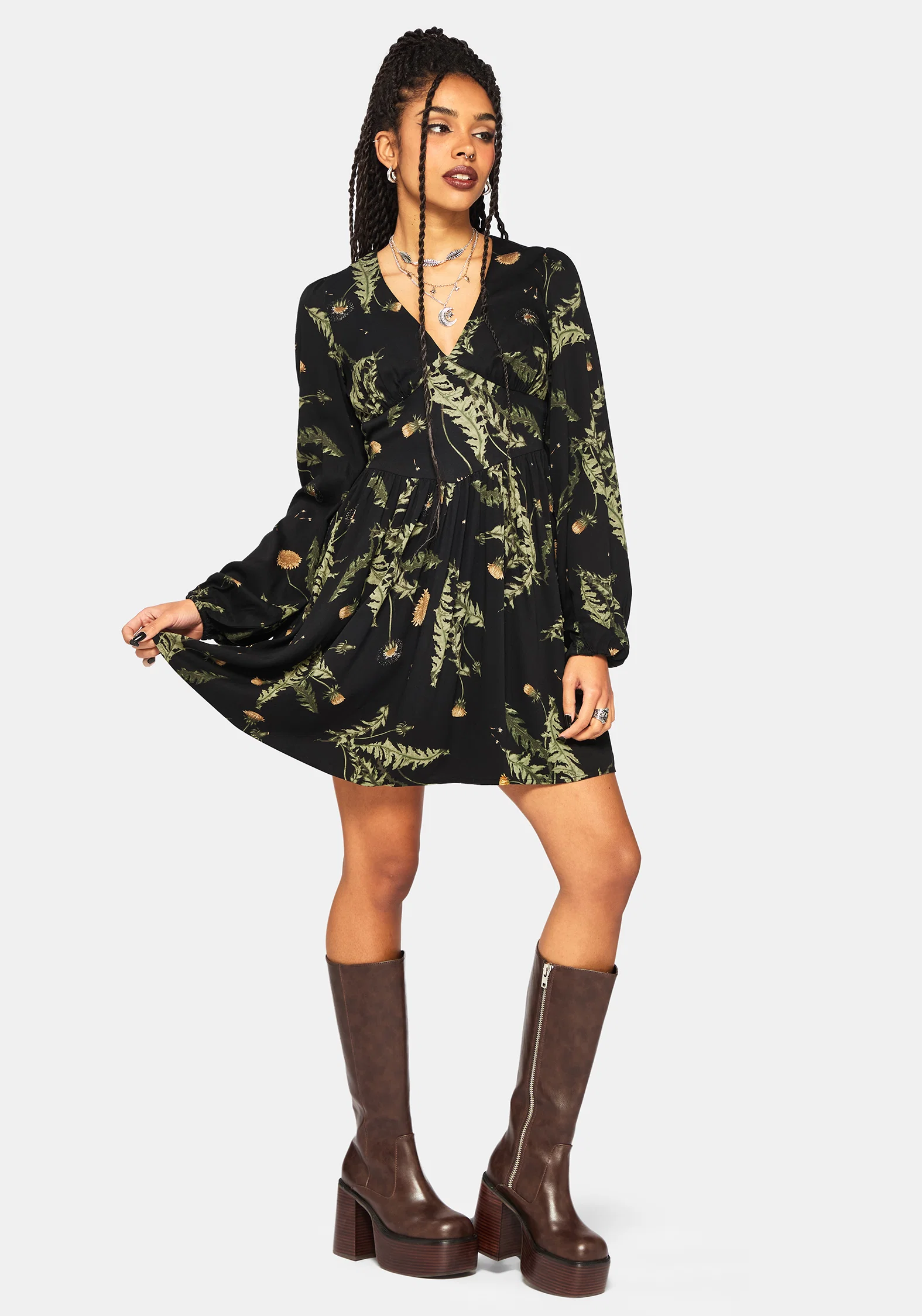 Cimora Dandelion Print Mini Dress - Image 4