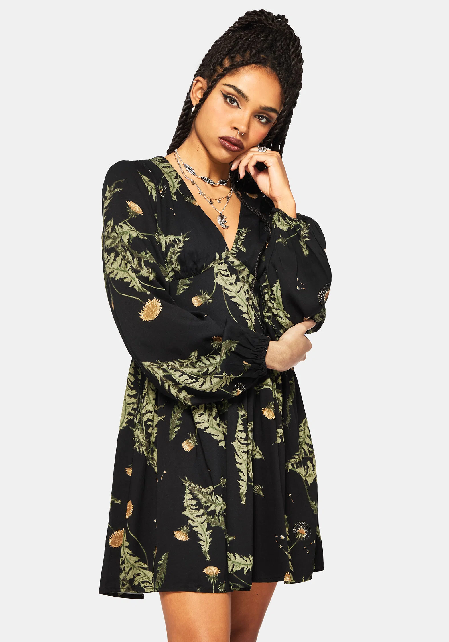 Cimora Dandelion Print Mini Dress - Image 5