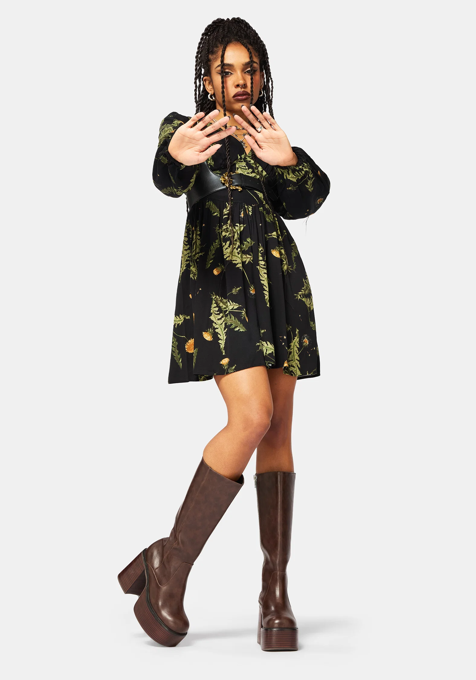 Cimora Dandelion Print Mini Dress - Image 6
