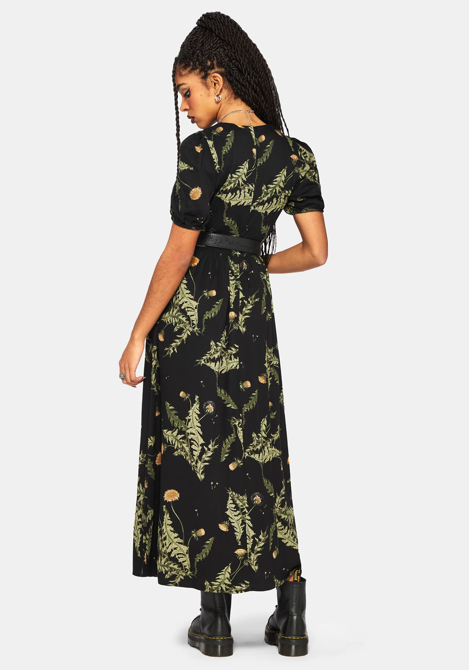 Cimora Dandelion Print Puff Sleeve Maxi Dress - Image 3