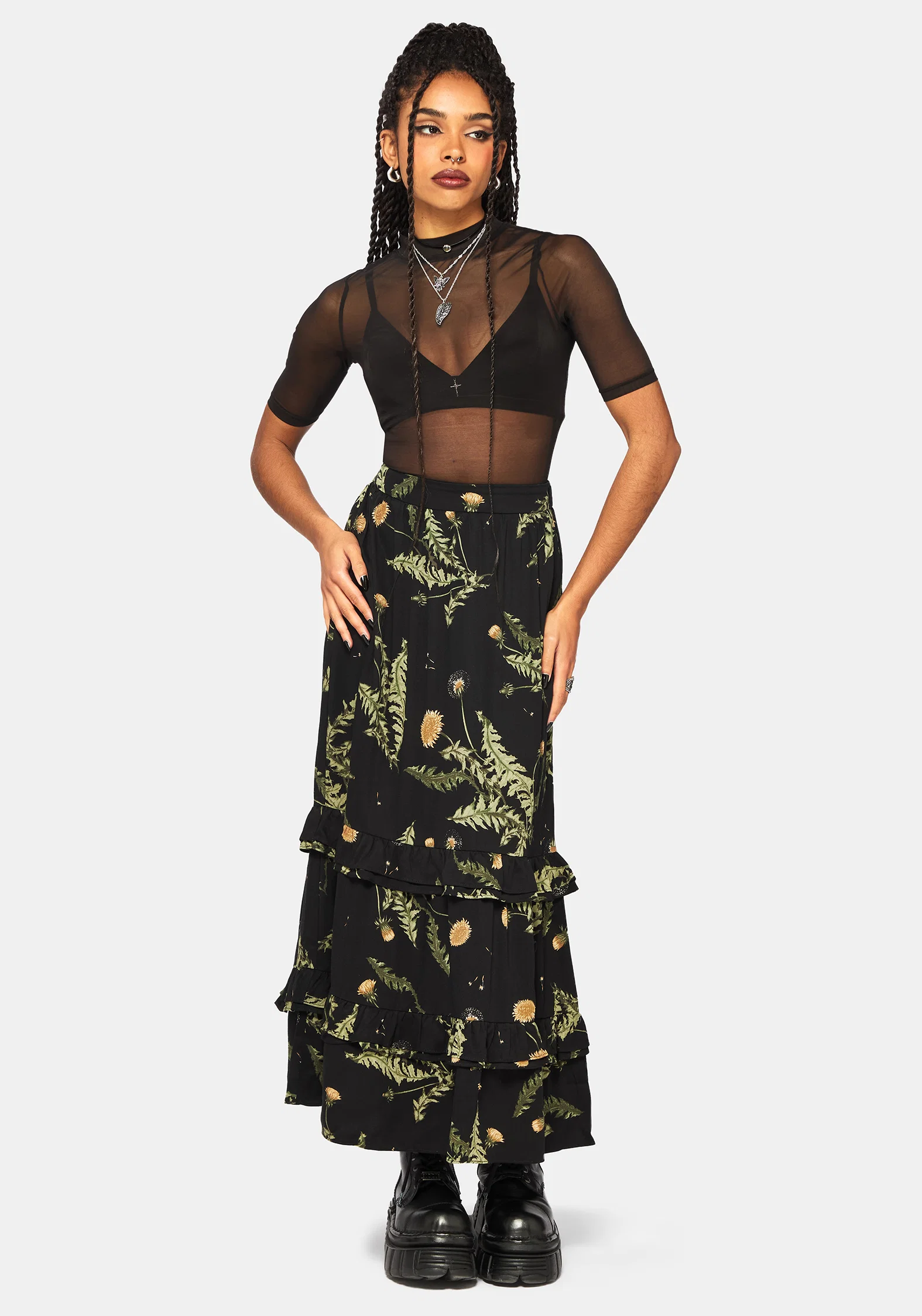 Cimora Dandelion Ruffle Midaxi Skirt - Image 2