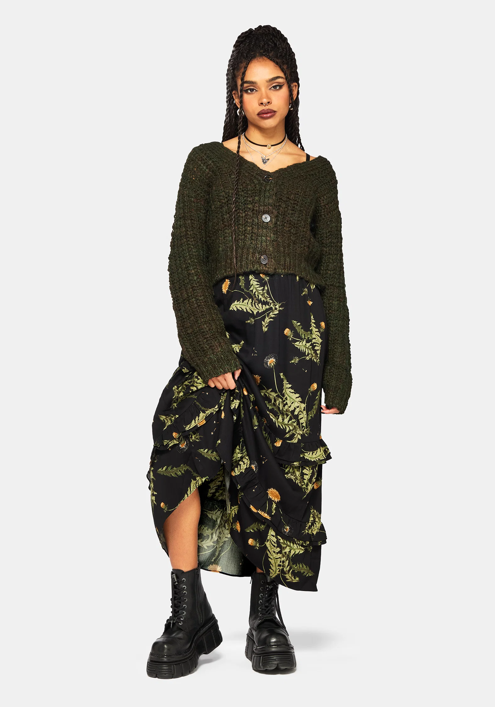 Cimora Dandelion Ruffle Midaxi Skirt - Image 3
