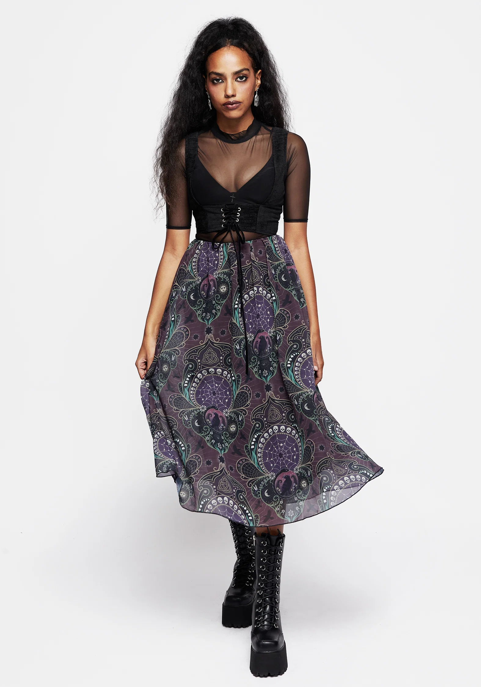 Clarette Chiffon Layered Midi Skirt - Image 6