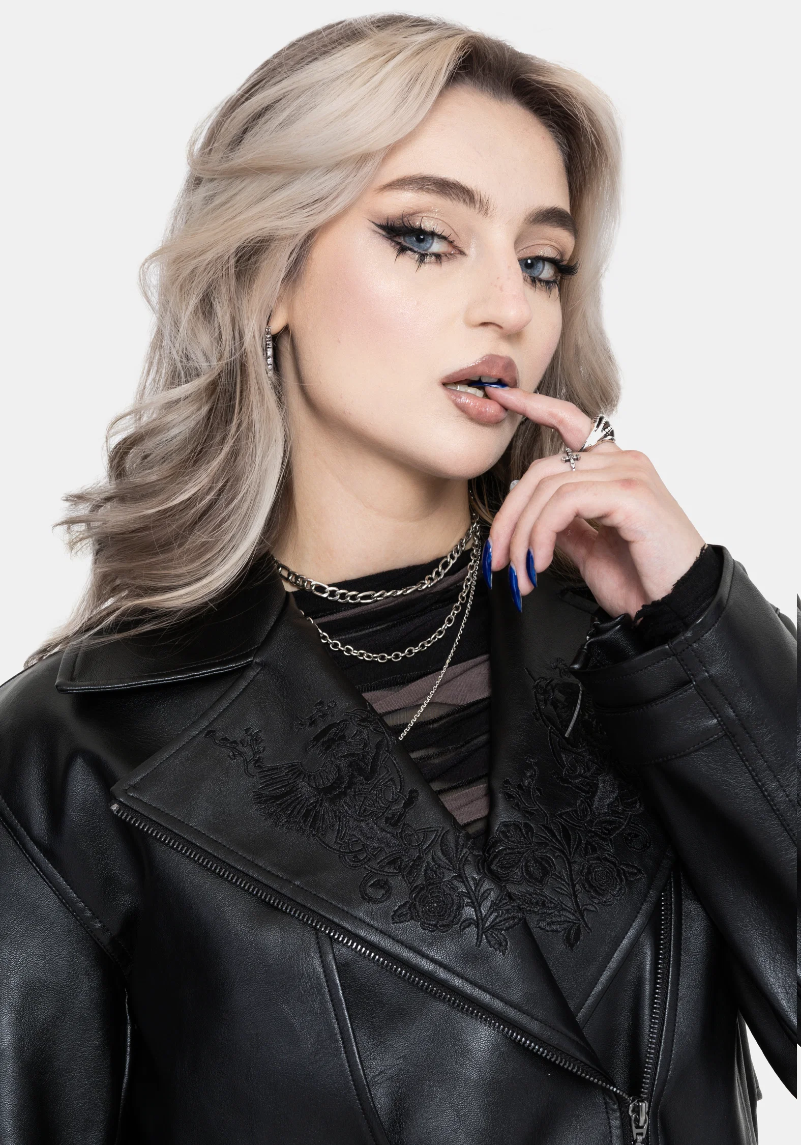 Clash Phoenix Embroidered Faux Leather Jacket - Image 5
