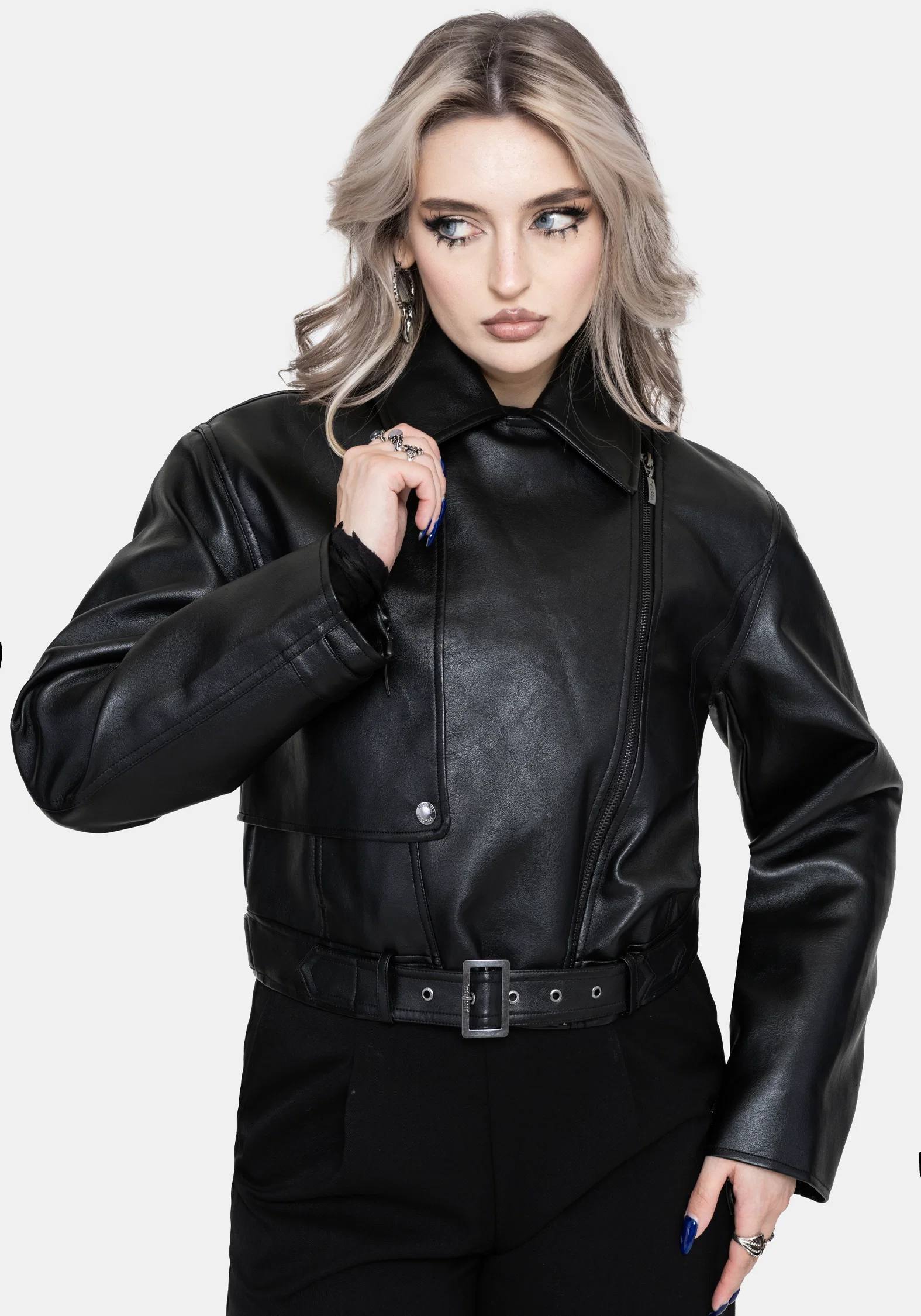 Clash Phoenix Embroidered Faux Leather Jacket - Image 8