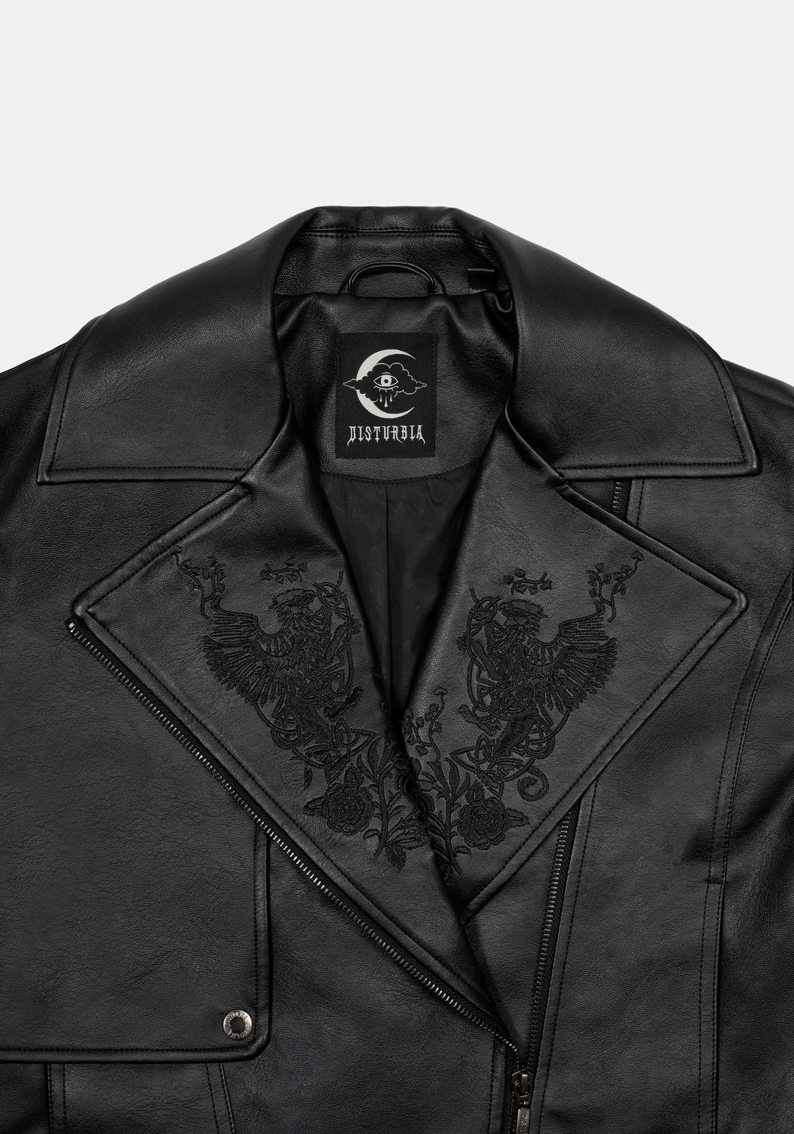 Clash Phoenix Embroidered Faux Leather Jacket - Image 9