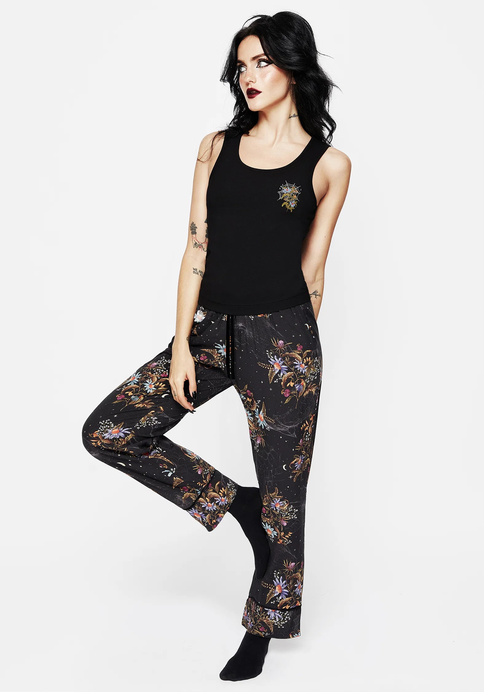 Cleome Floral Spiderweb Pyjama Vest Top - Image 6