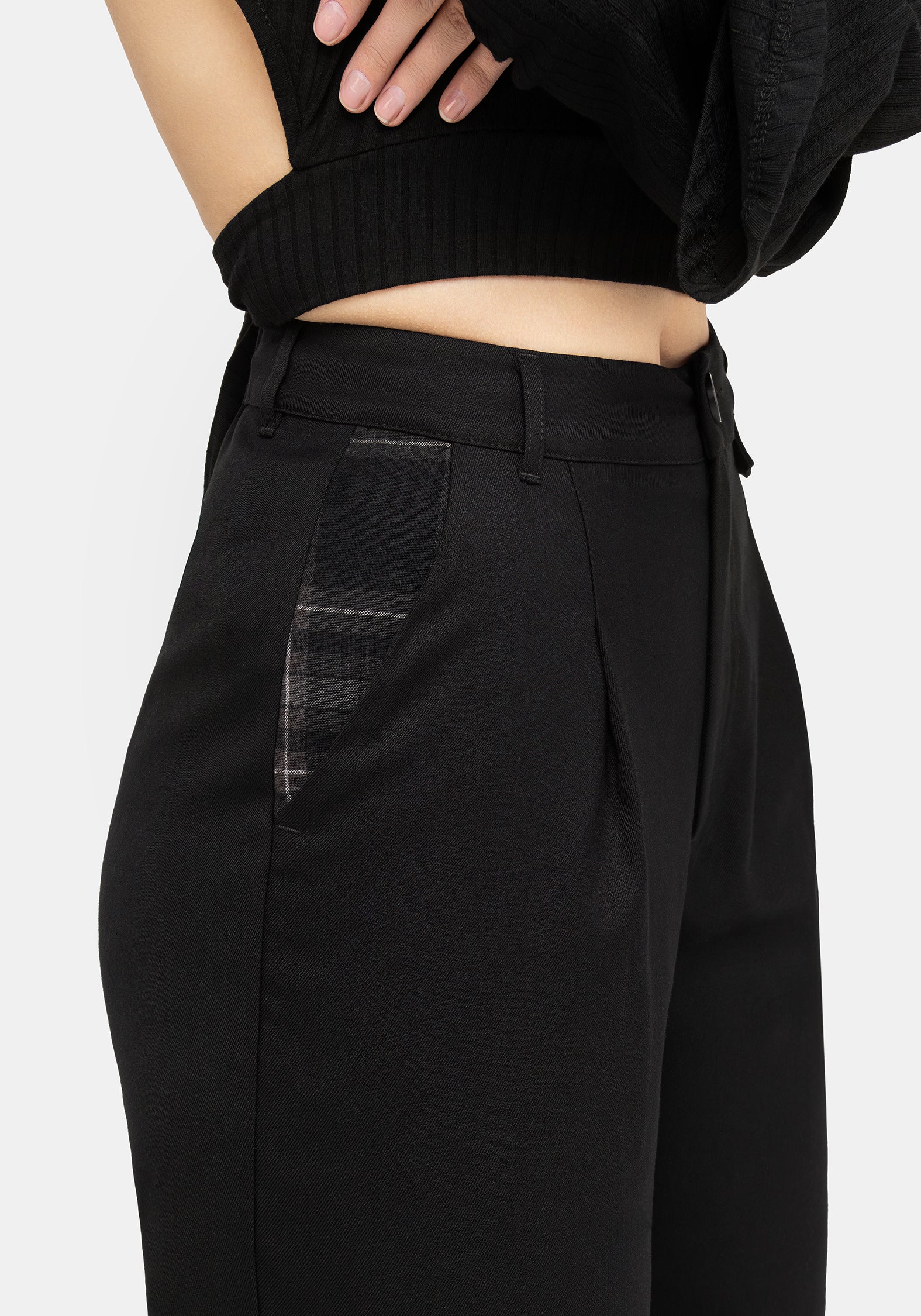 Clover Check Contrast Trousers - Image 2