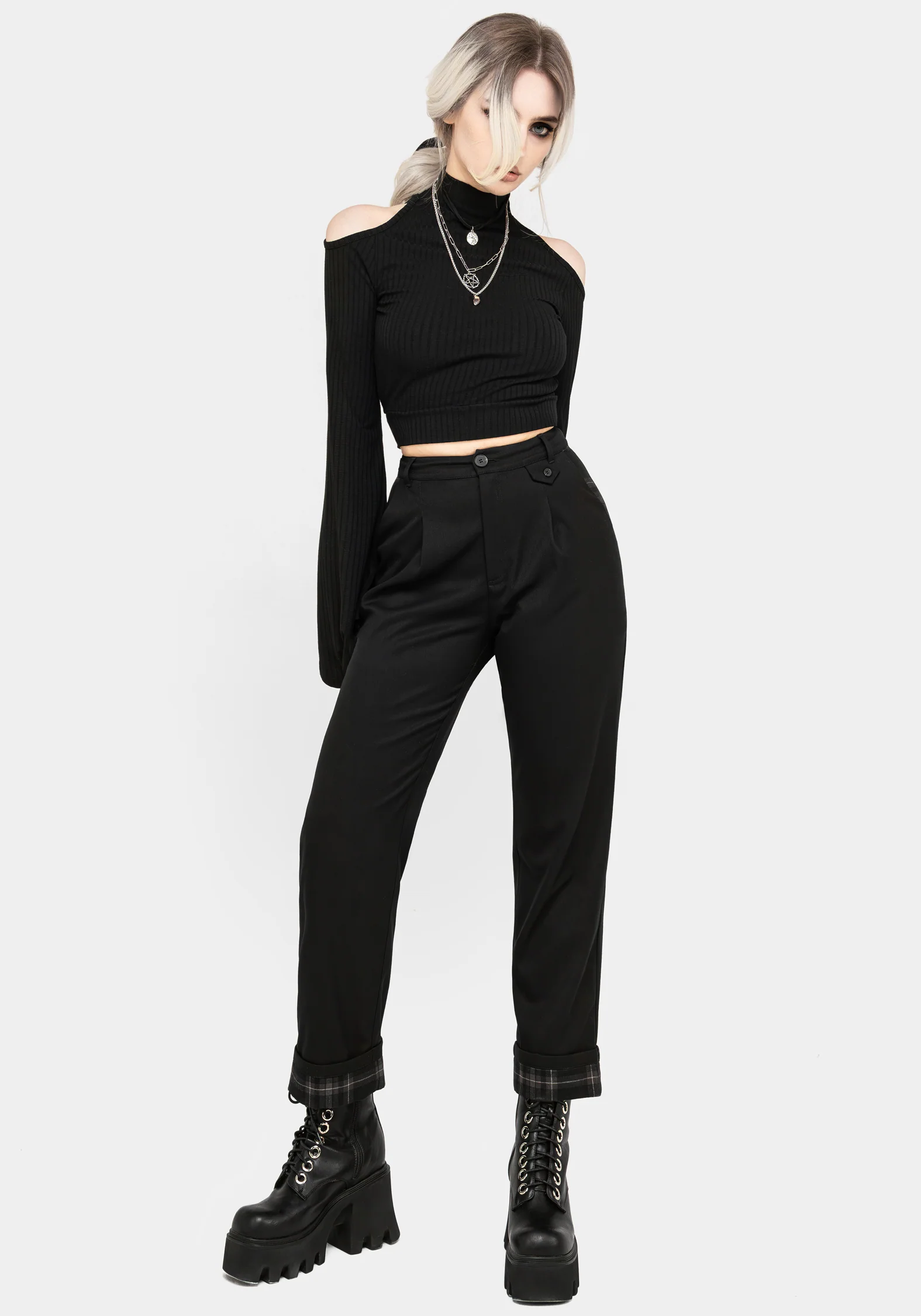 Clover Check Contrast Trousers - Image 4